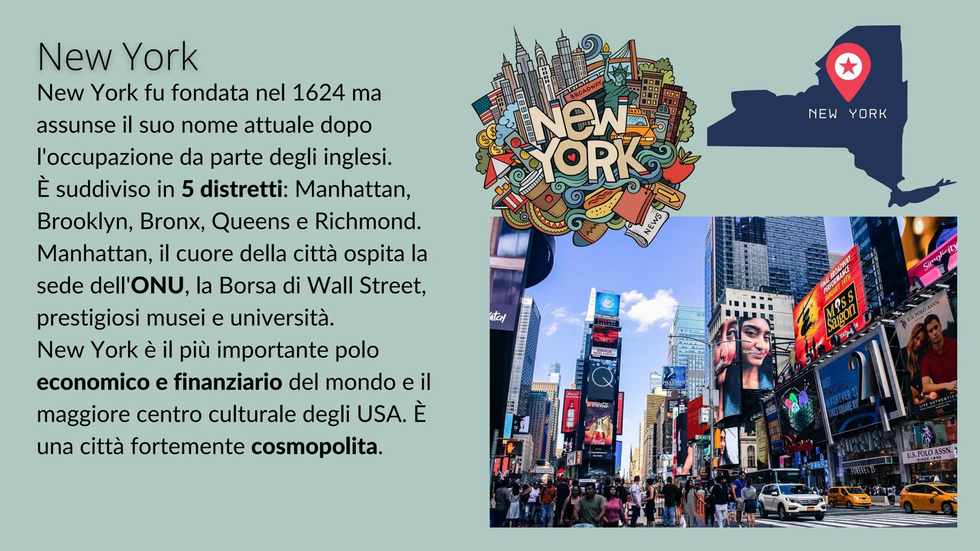 # STATI UNITI
D'AMERICA
United States # TERRITORIO
Gli Stati Uniti, occupano la fascia centrale del Nord America, tra il Canada e il Mess