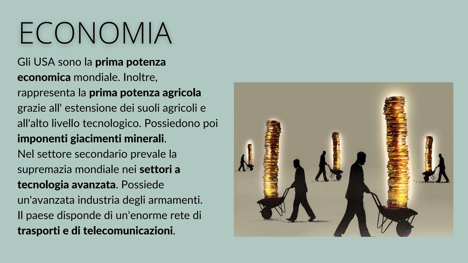 # STATI UNITI
D'AMERICA
United States # TERRITORIO
Gli Stati Uniti, occupano la fascia centrale del Nord America, tra il Canada e il Mess