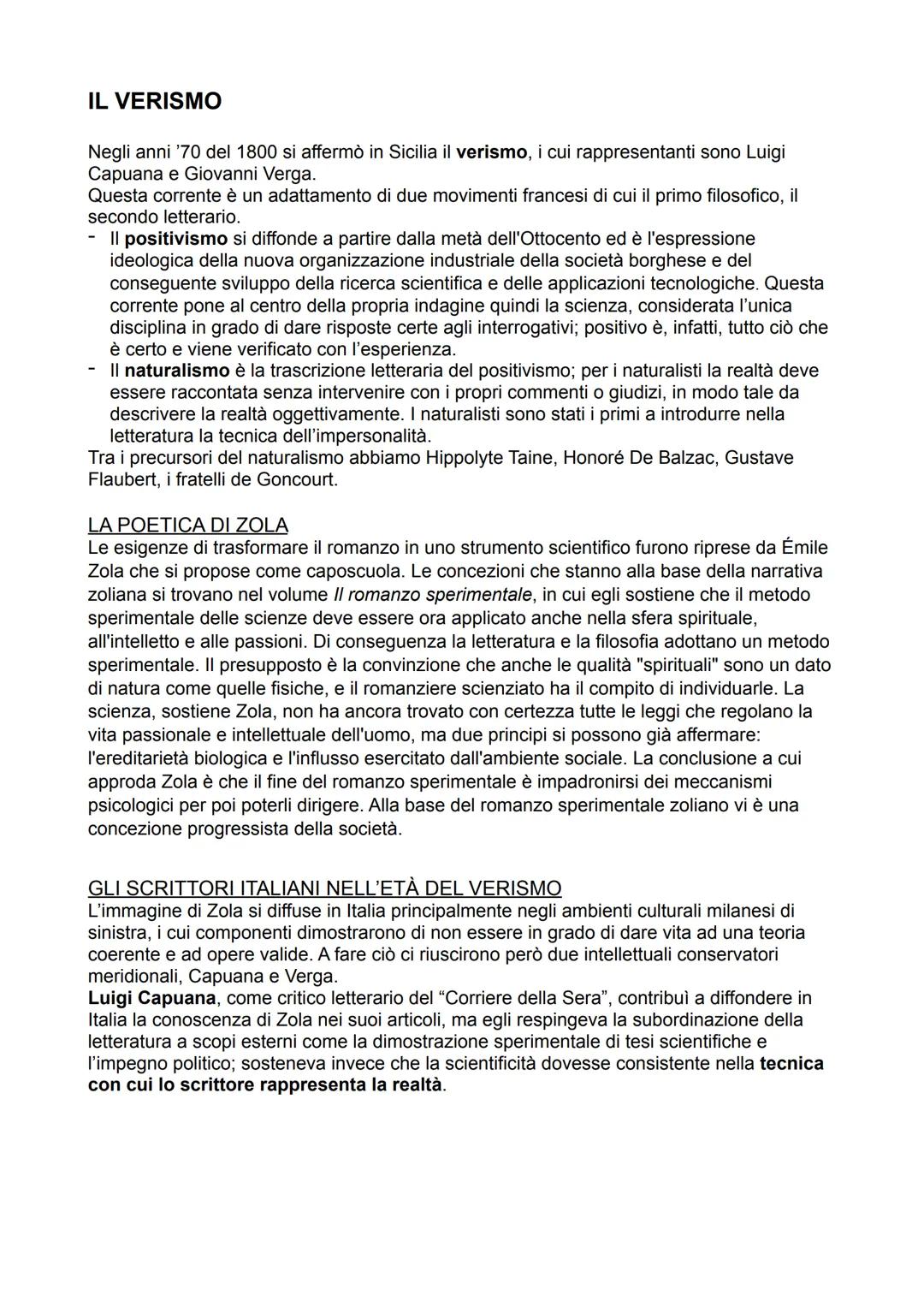 # IL VERISMO
Negli anni '70 del 1800 si affermò in Sicilia il verismo, i cui rappresentanti sono Luigi
Capuana e Giovanni Verga.
Questa cor