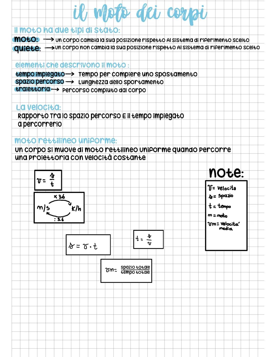 Il moto dei corpi , la pressione , l'equilibrio