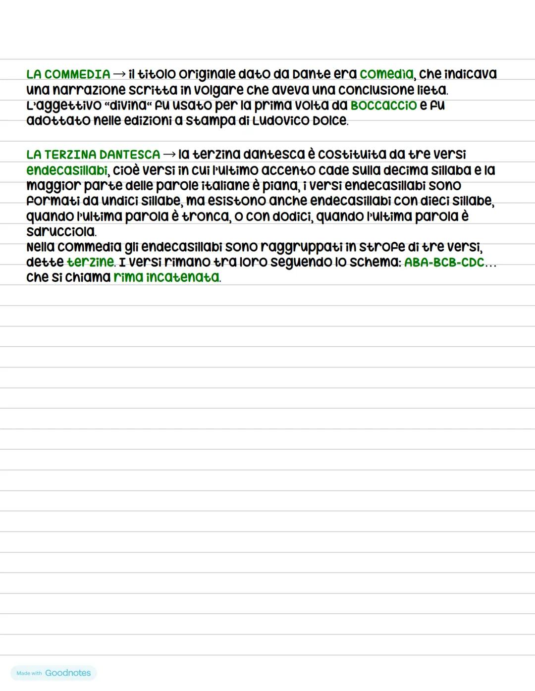 La Divina commedia
CHE COS'È E DI CHE COSA PARLA? → la Divina commedia è un poema in versi
endecasillabi costituito da 100 canti, suddiviso