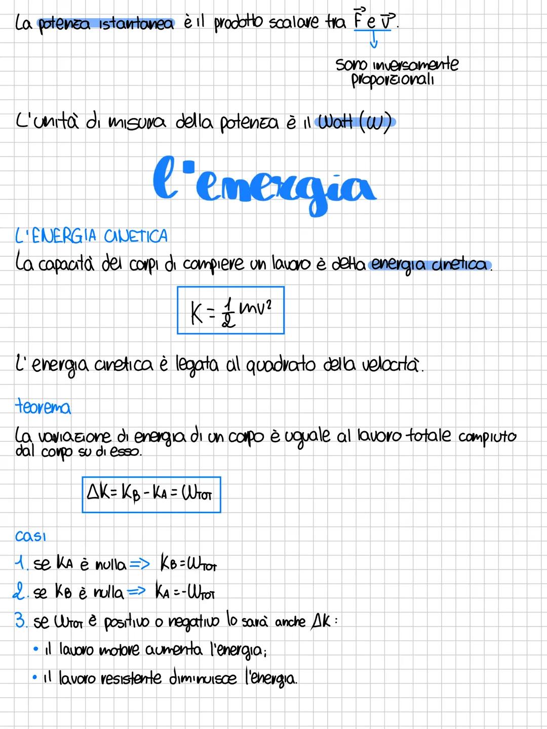 il lavoro e la potenza
Il lavoro è il prodotto scalare di una forza per lo spostamento
F
W = F. As⋅ cos a
a
As
Il lavoro a doi le informazio