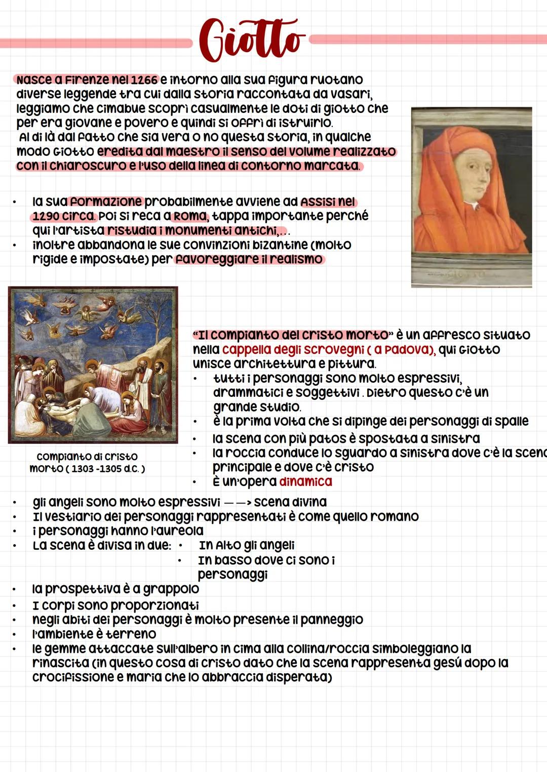 # Giotto
Nasce a Firenze nel 1266 e intorno alla sua figura ruotano
diverse leggende tra cui dalla storia raccontata da vasari,
leggiamo ch