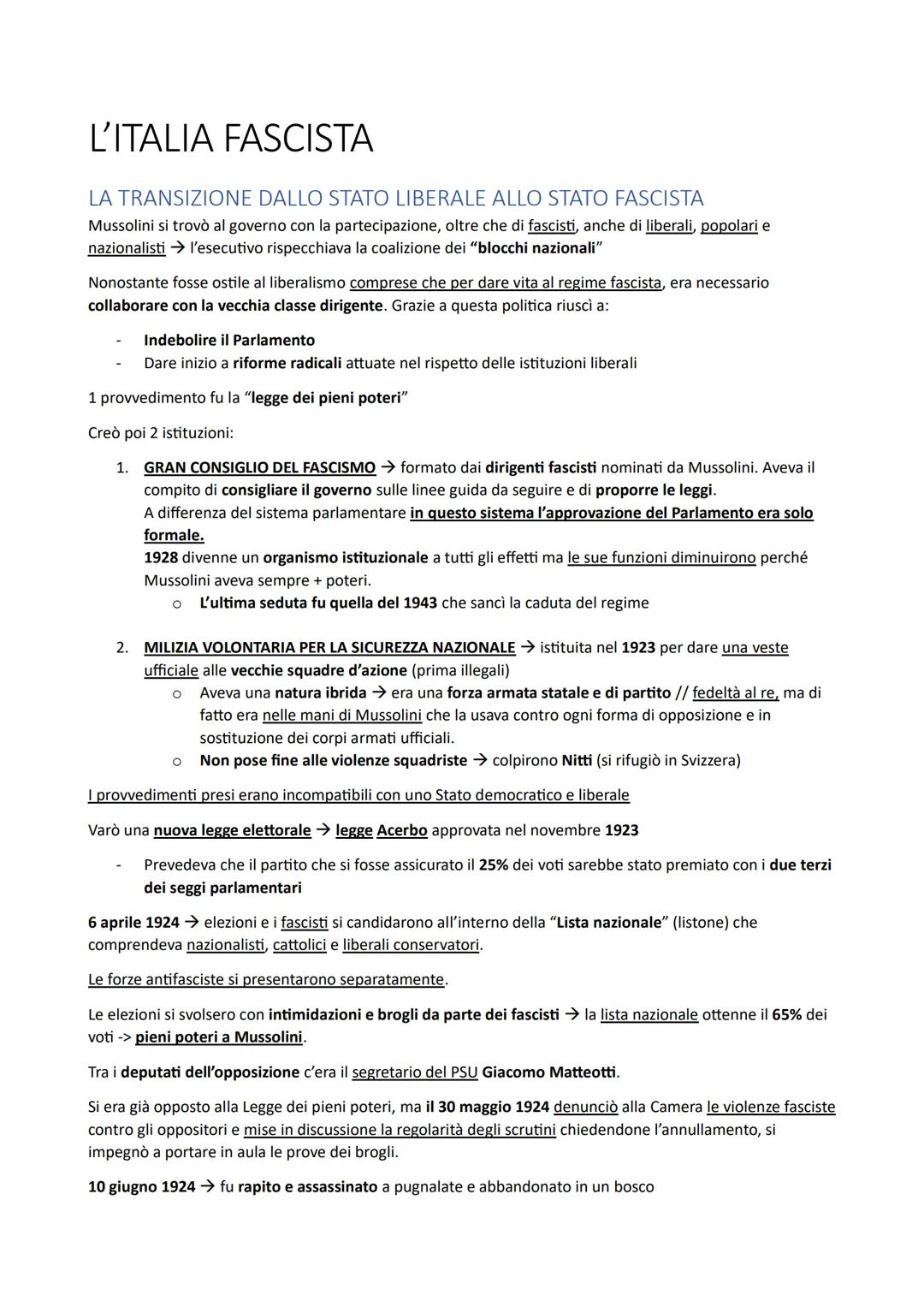 L’ Italia Fascista