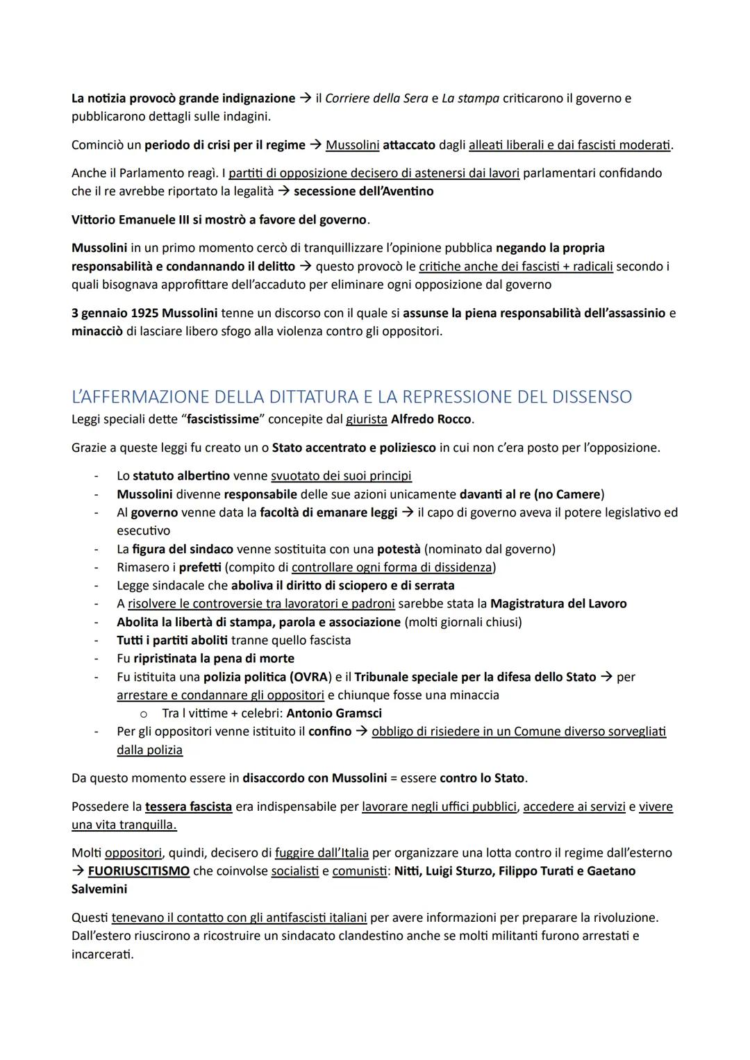 # L'ITALIA FASCISTA
LA TRANSIZIONE DALLO STATO LIBERALE ALLO STATO FASCISTA
Mussolini si trovò al governo con la partecipazione, oltre che