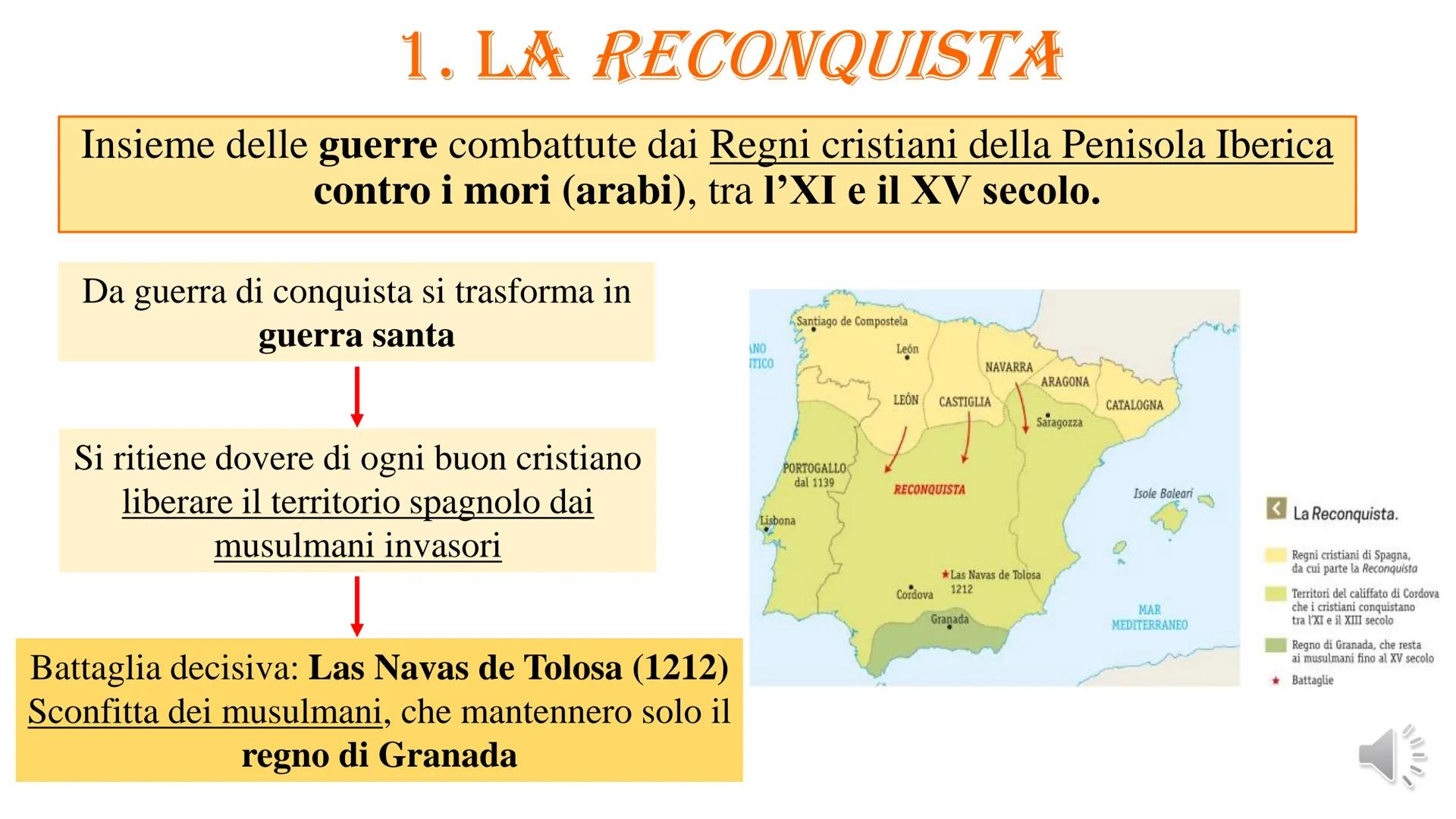 # LE CROCIATE DUE DIRETTRICI DI ESPANSIONE
1. OCCIDENTE
I regni
cristiani di Spagna
sottraggono ampi
territori ai Mori
(Reconquista)
2. OR