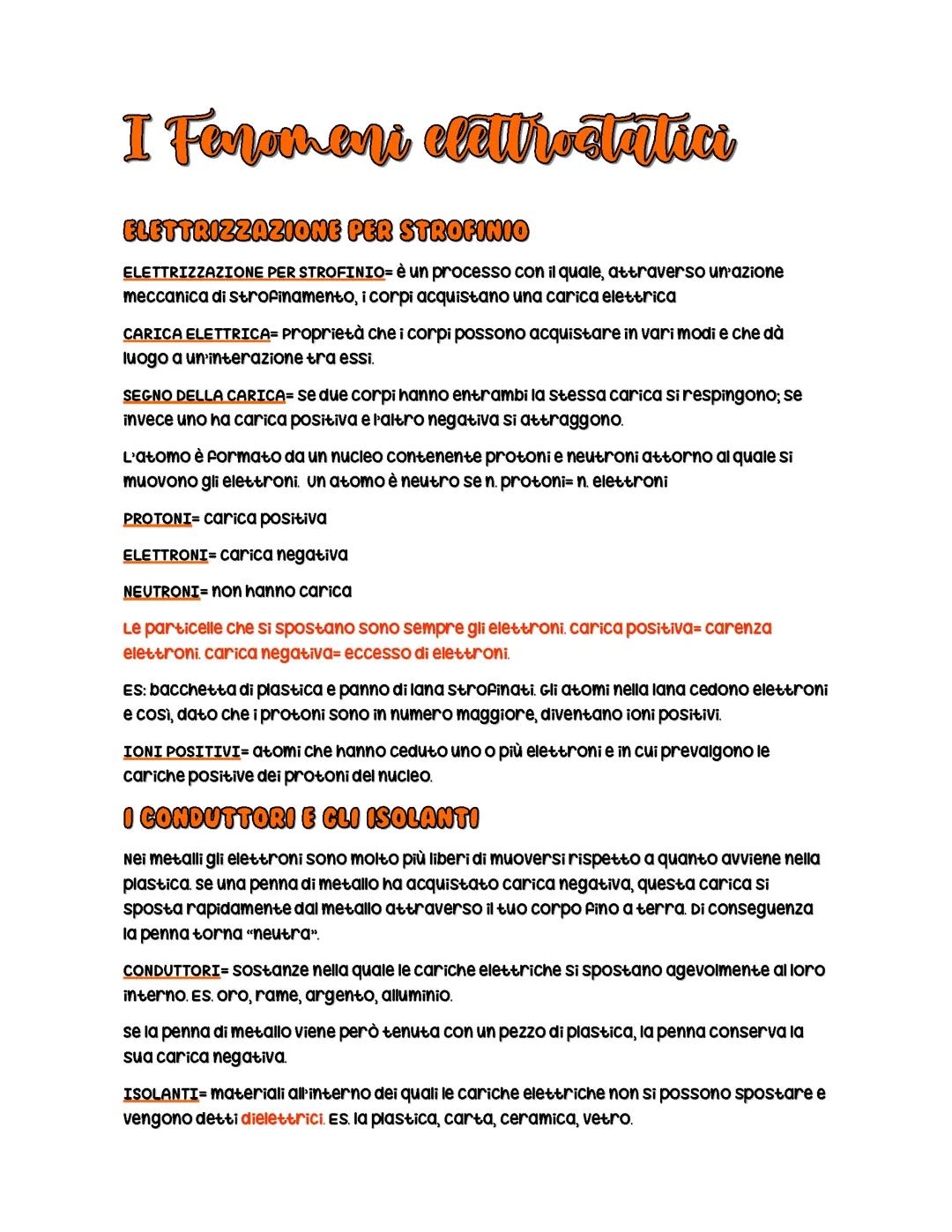 Fenomeni Elettrostatici nella Fisica