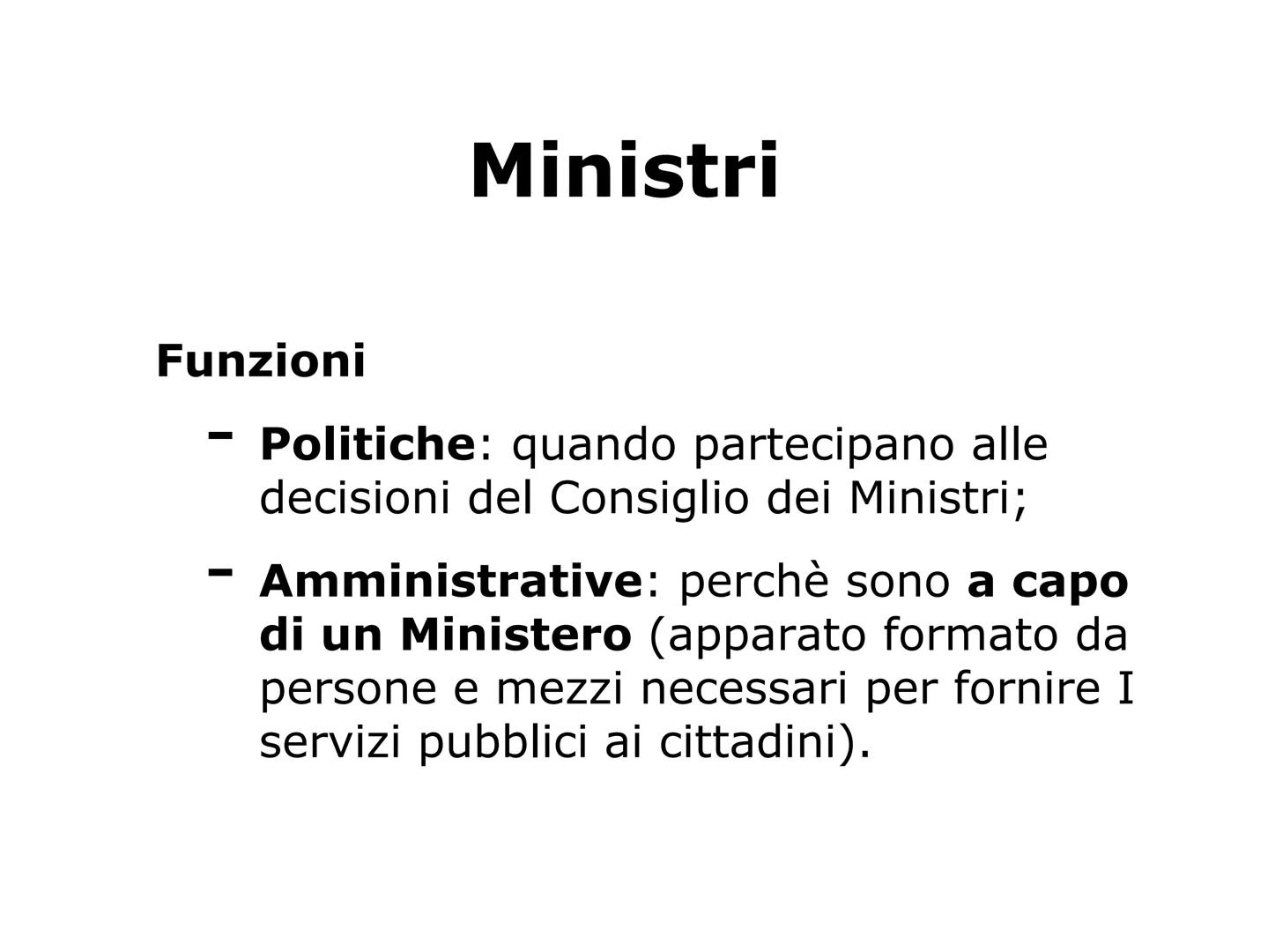 IL GOVERNO Organo complesso
E' un organo formato da più organi.
Compongono il Governo:
Il Presidente del Consiglio
singoli Ministri
Il Consi