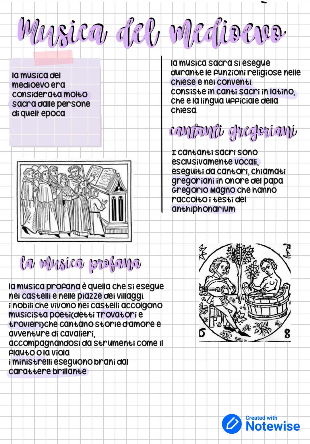 # Musica del medioevo
la musica del
medioevo era
considerata molto
sacra dalle persone
di quell' epoca
la musica sacra si esegue
durante l