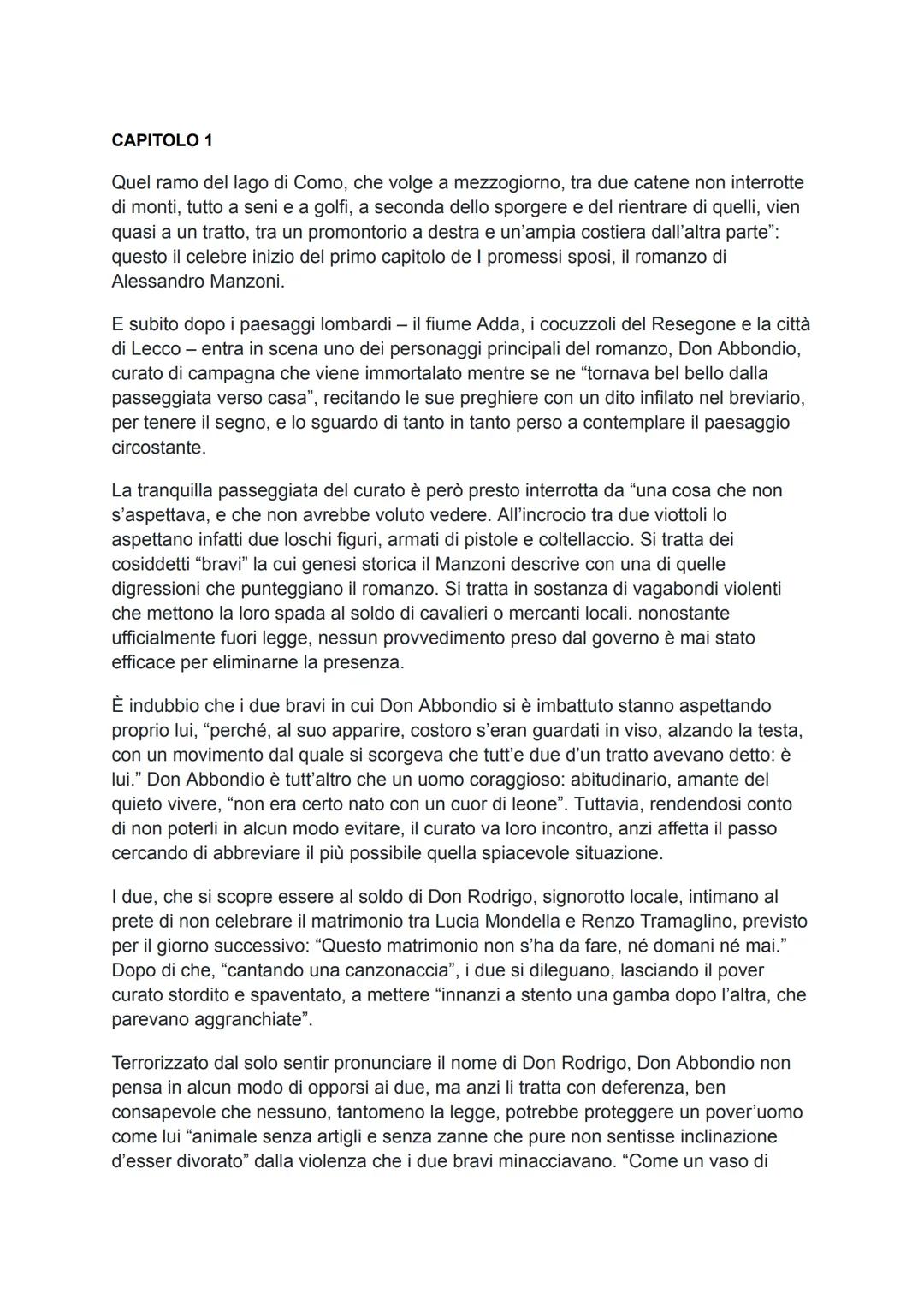 # CAPITOLO 1
Quel ramo del lago di Como, che volge a mezzogiorno, tra due catene non interrotte
di monti, tutto a seni e a golfi, a seconda