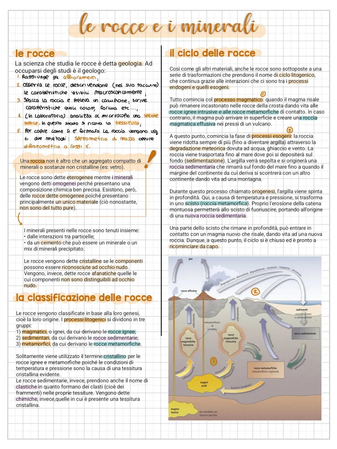 # i minerali
le rocce e i minerali
La scienza che studia i minerali è detta mineralogia.
È detto minerale una sostanza inorganica solida che