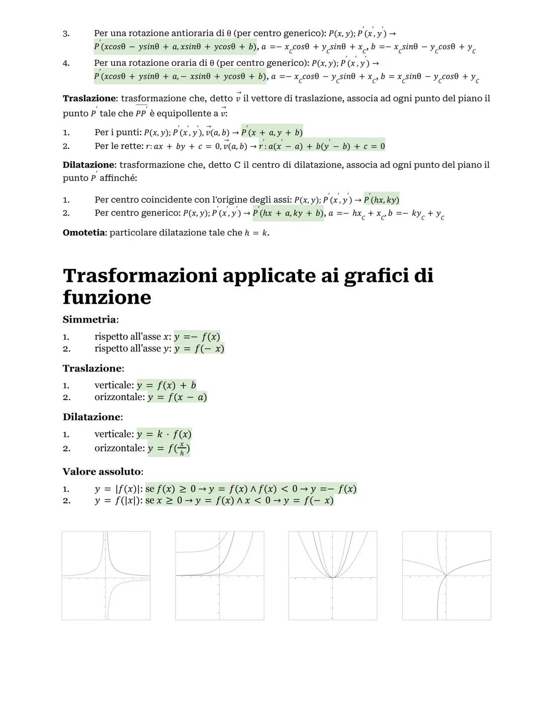 Funzioni
Definizione: relazione di associazione tra insiemi che associa ad ogni elemento dell'insieme di
partenza, il dominio, uno e un solo