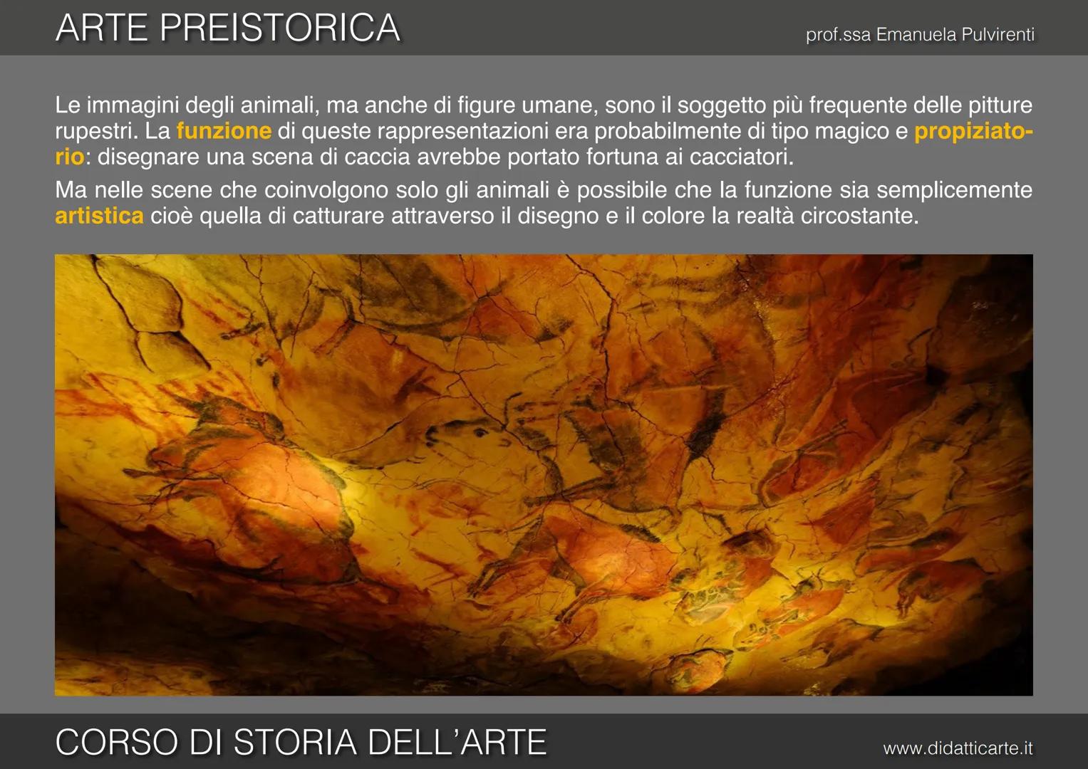 1. ARTE PREISTORICA
prof.ssa Emanuela Pulvirenti
CORSO DI STORIA DELL'ARTE
www.didatticarte.it ARTE PREISTORICA
Cos'è la PREISTORIA?
prof.ss