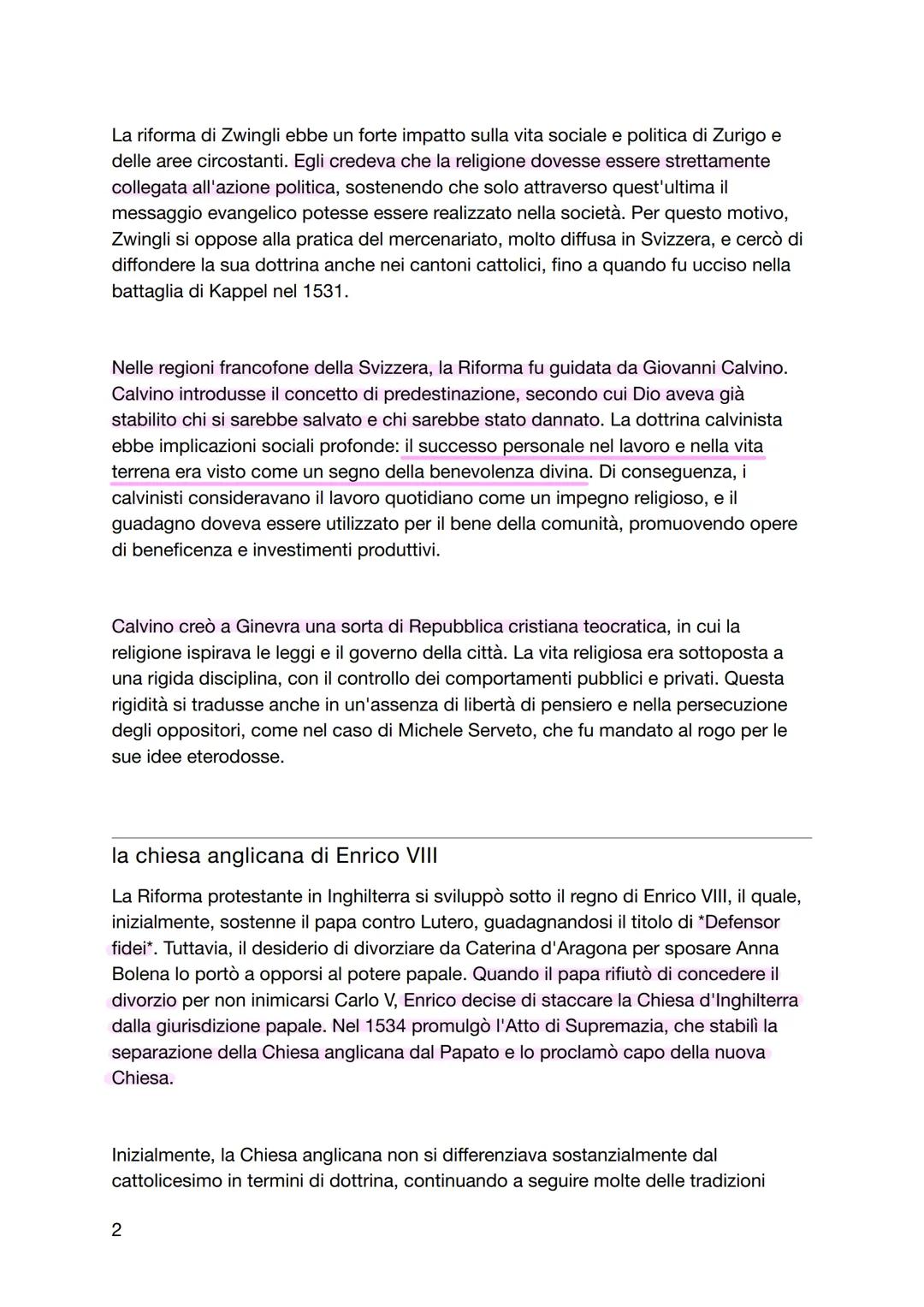 capitolo 14
La diffusione della riforma e la controriforma
cattolica
La Riforma protestante e la conseguente nascita di nuove Chiese prote