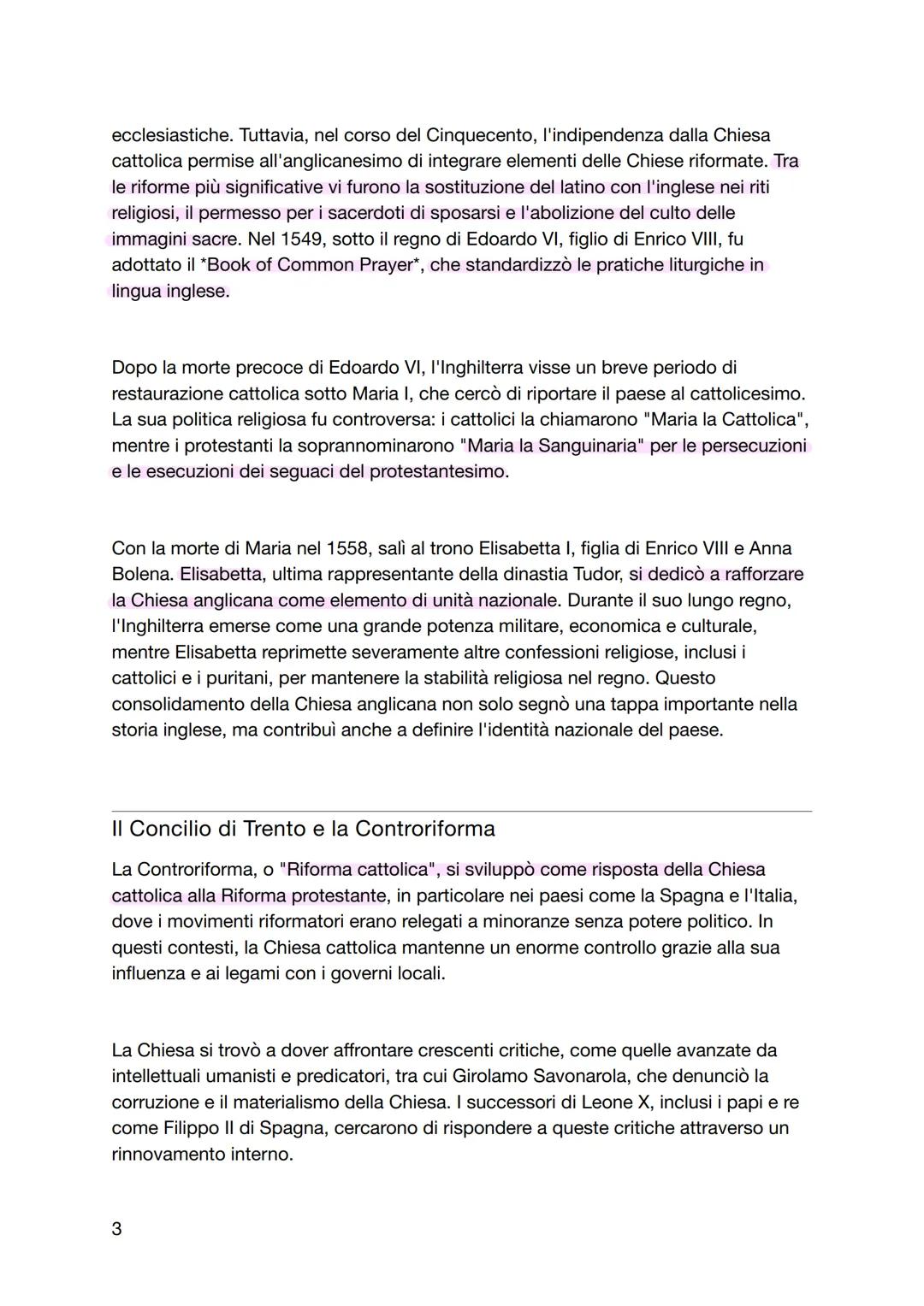 capitolo 14
La diffusione della riforma e la controriforma
cattolica
La Riforma protestante e la conseguente nascita di nuove Chiese prote