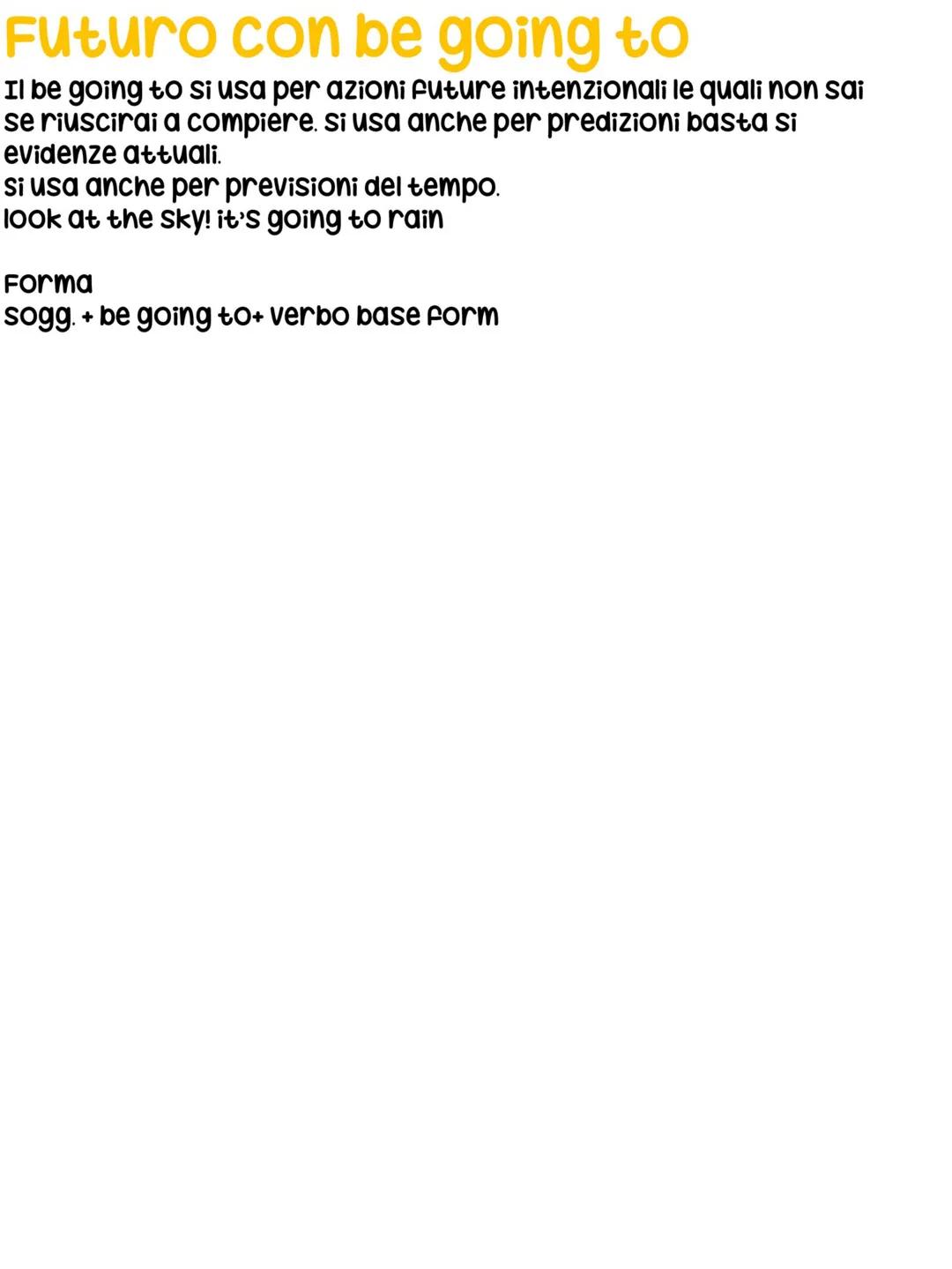 # Inglese ripassa
Present simple:
-si usa per azioni abituali --- I get up at 6 O' CLOCK.
-per fatti sempre veri --- water boils at 100°.
-