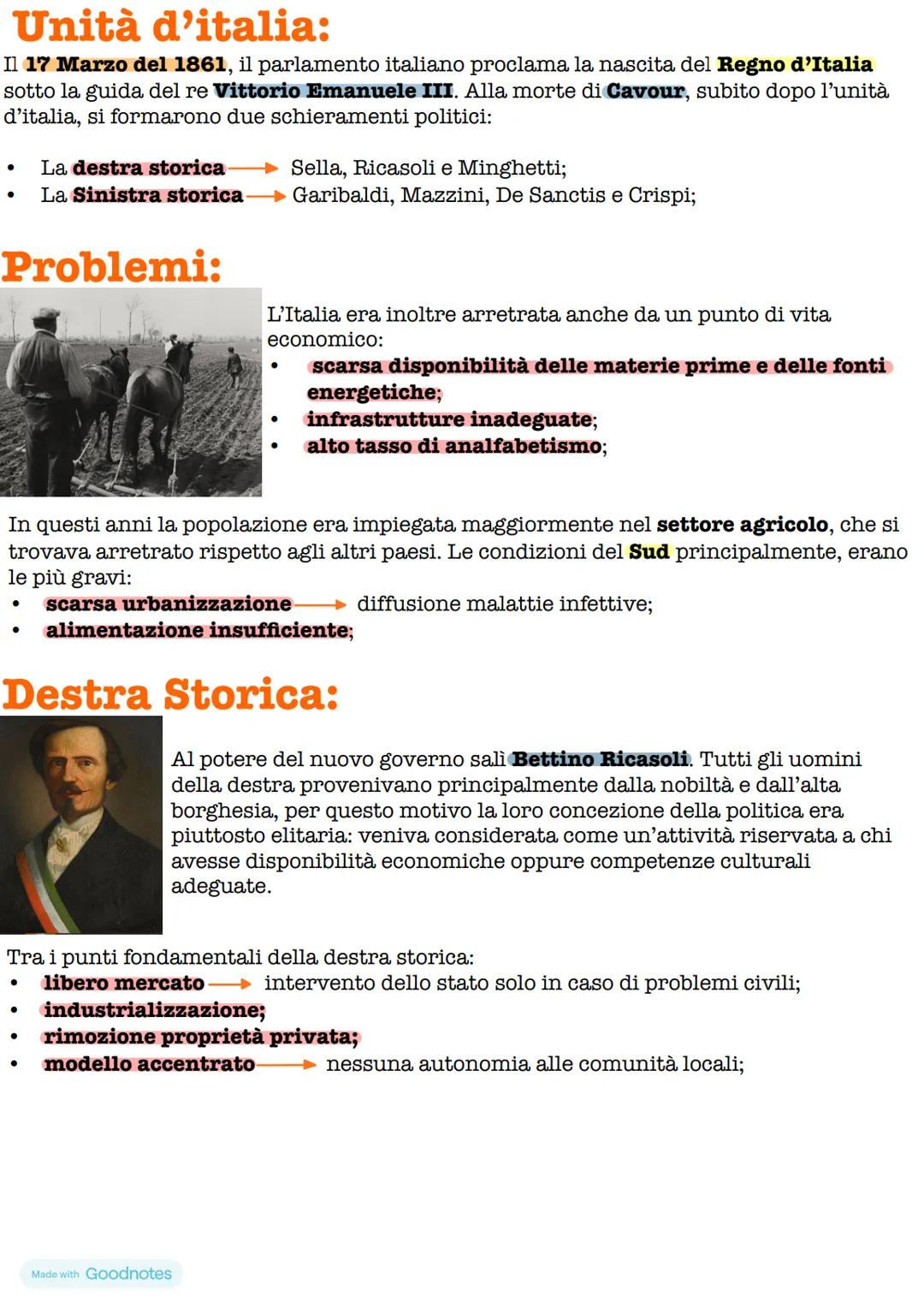 Unità d'italia:
Il 17 Marzo del 1861, il parlamento italiano proclama la nascita del Regno d'Italia
sotto la guida del re Vittorio Emanuele