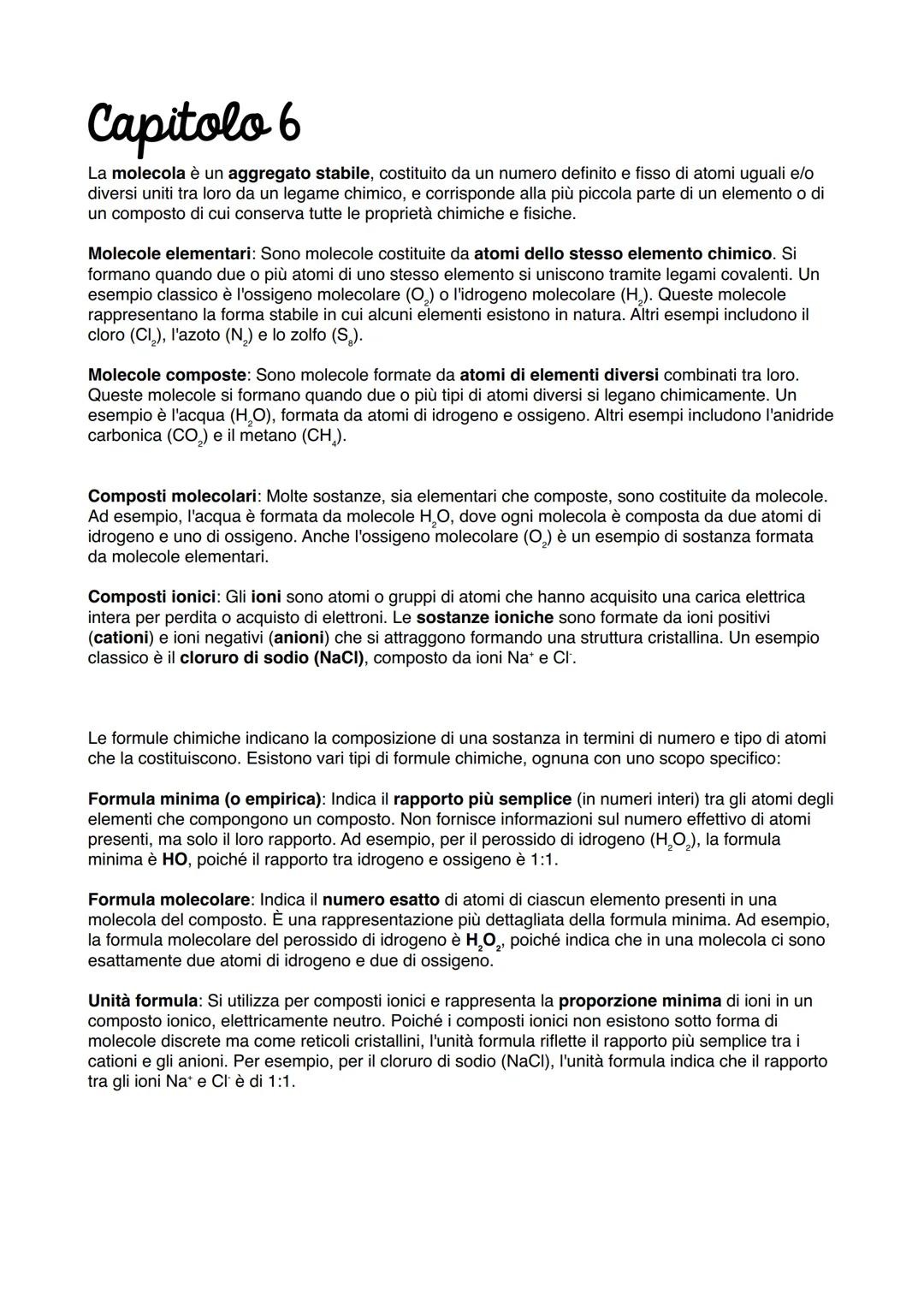 # Capitolo 5
Sostanze semplici: formate da un unico tipo di atomo. Le sostanze semplici o elementi sono
sostanze pure che non possono esser