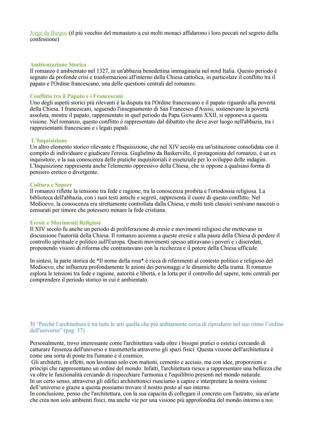 COMPITI VACANZE -ITALIANO-
IL NOME DELLA ROSA
1) Il primo giorno del romanzo "Il nome della rosa" di Umberto Eco si apre con l'arrivo di G