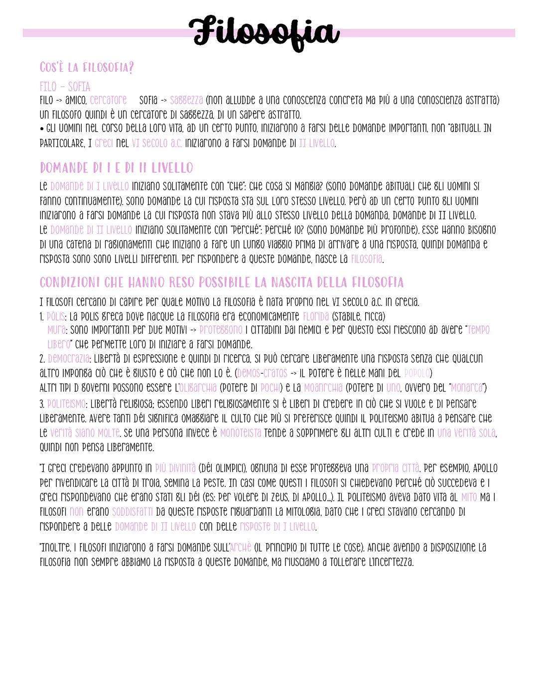 Filosofia: cos'è, la scuola di Mileto, Pitagora, Eraclito, Parmenide e Zenone