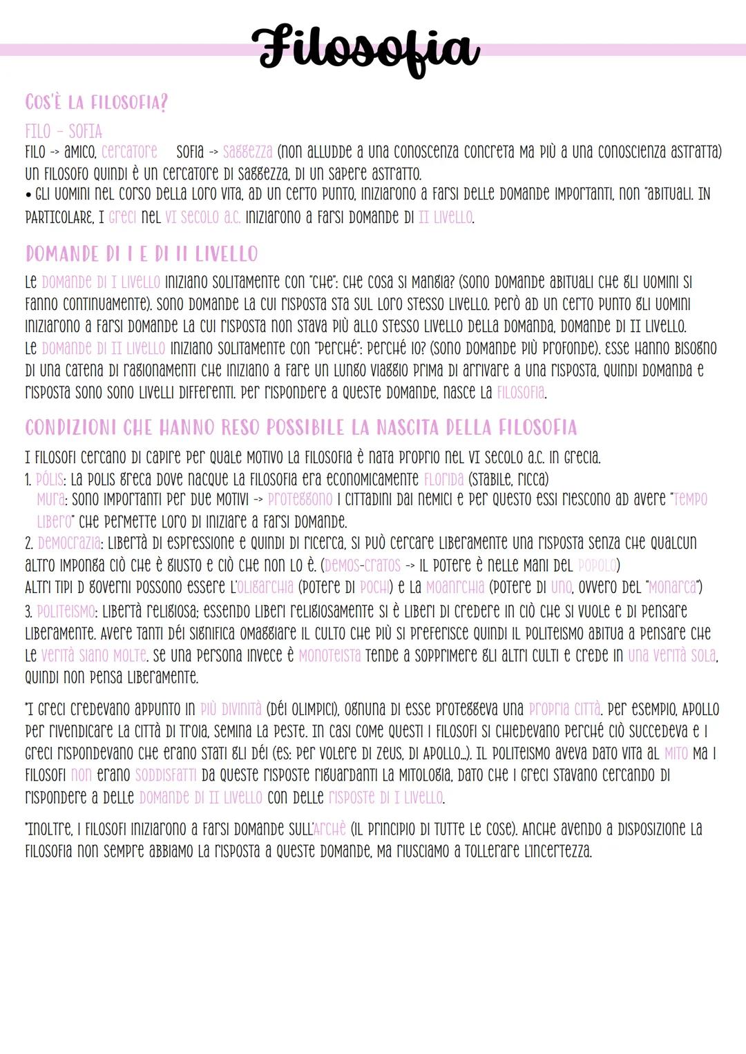Filosofia
COS'È LA FILOSOFIA?
FILO - SOFIA
FILO AMICO, cercatore SOFIA → saggezza (non aLLUDDe a una conoscenza concreтa Ma PIÙ a una conosc