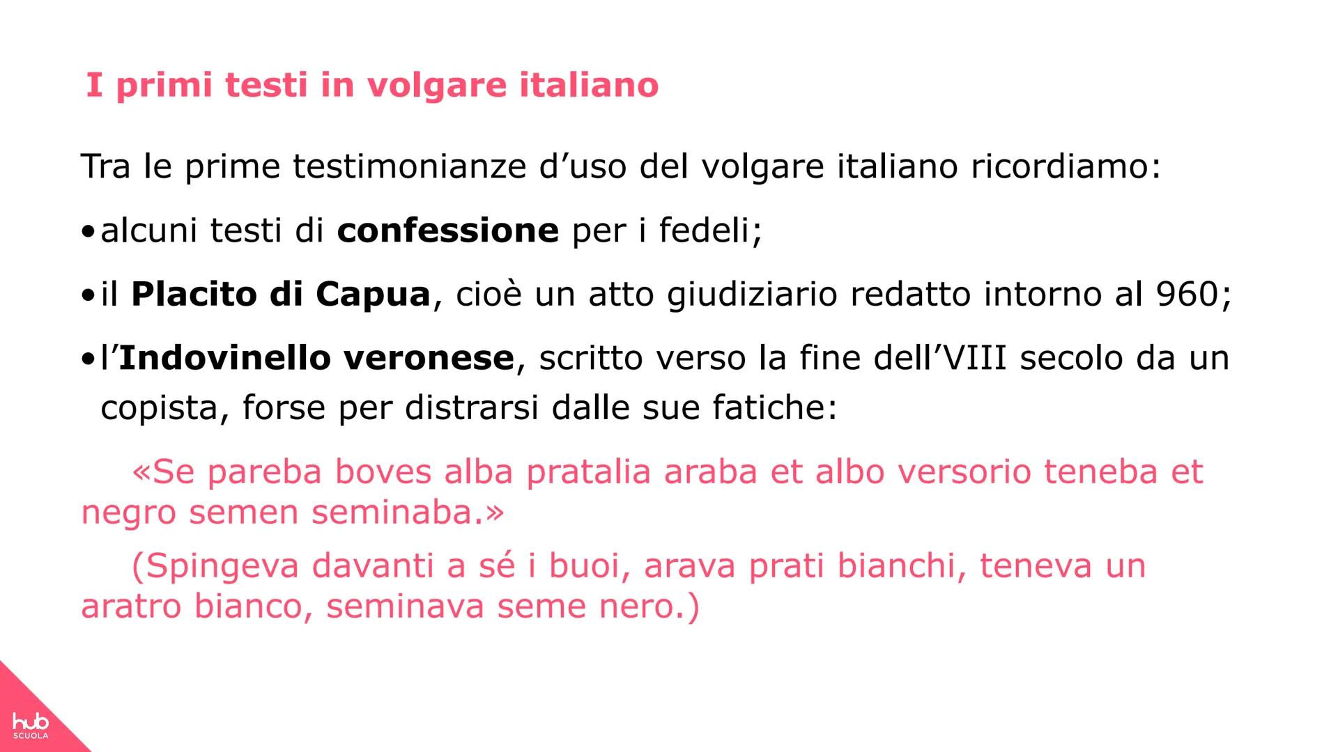 hub
SCUOLA
Dal latino alle
lingue romanze hub
SCUOLA
Contesto
storico
Il Medioevo
La letteratura in volgare si
sviluppa nel Medioevo, cioรจ n