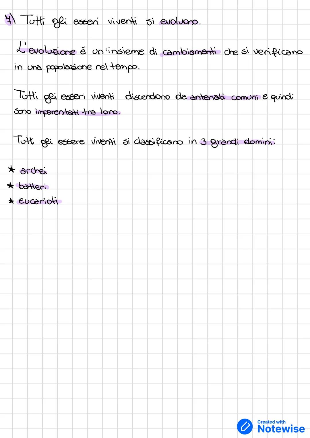 # BIOLOGIA
La biologia รฉ la scienza che studia gli esseri viventi.
Gli esseri viventi condividono & caratteristiche:
1) tutti gli esseri