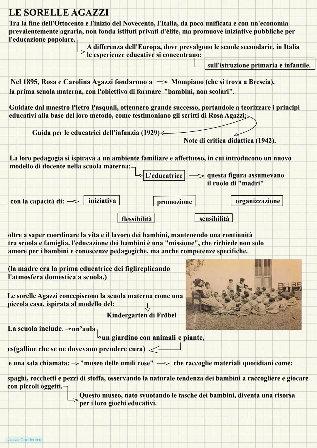 # LE SORELLE AGAZZI
Tra la fine dell'Ottocento e l'inizio del Novecento, l'Italia, da poco unificata e con un'economia
prevalentemente agra