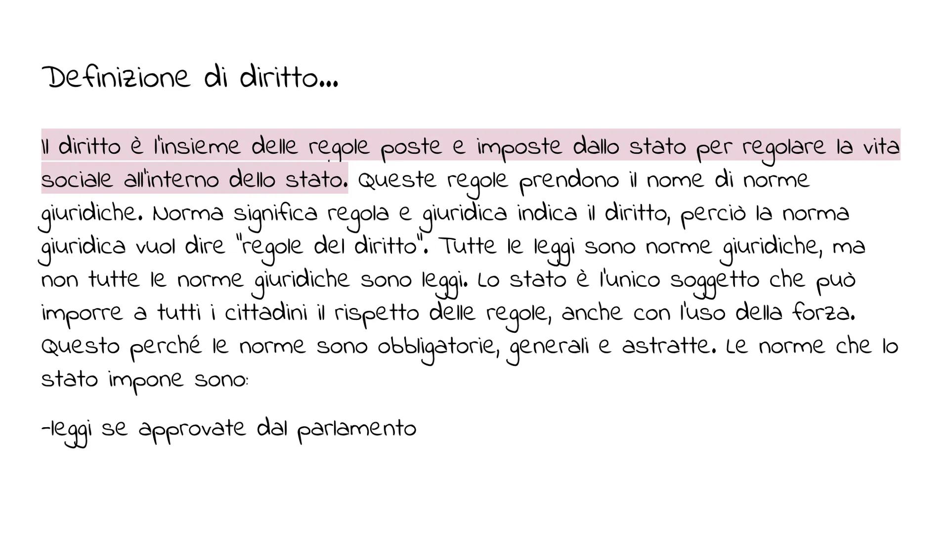 DIRITTO Definizione di diritto...
Il diritto è l'insieme delle regole poste e imposte dallo stato per regolare la vita
sociale all'interno d