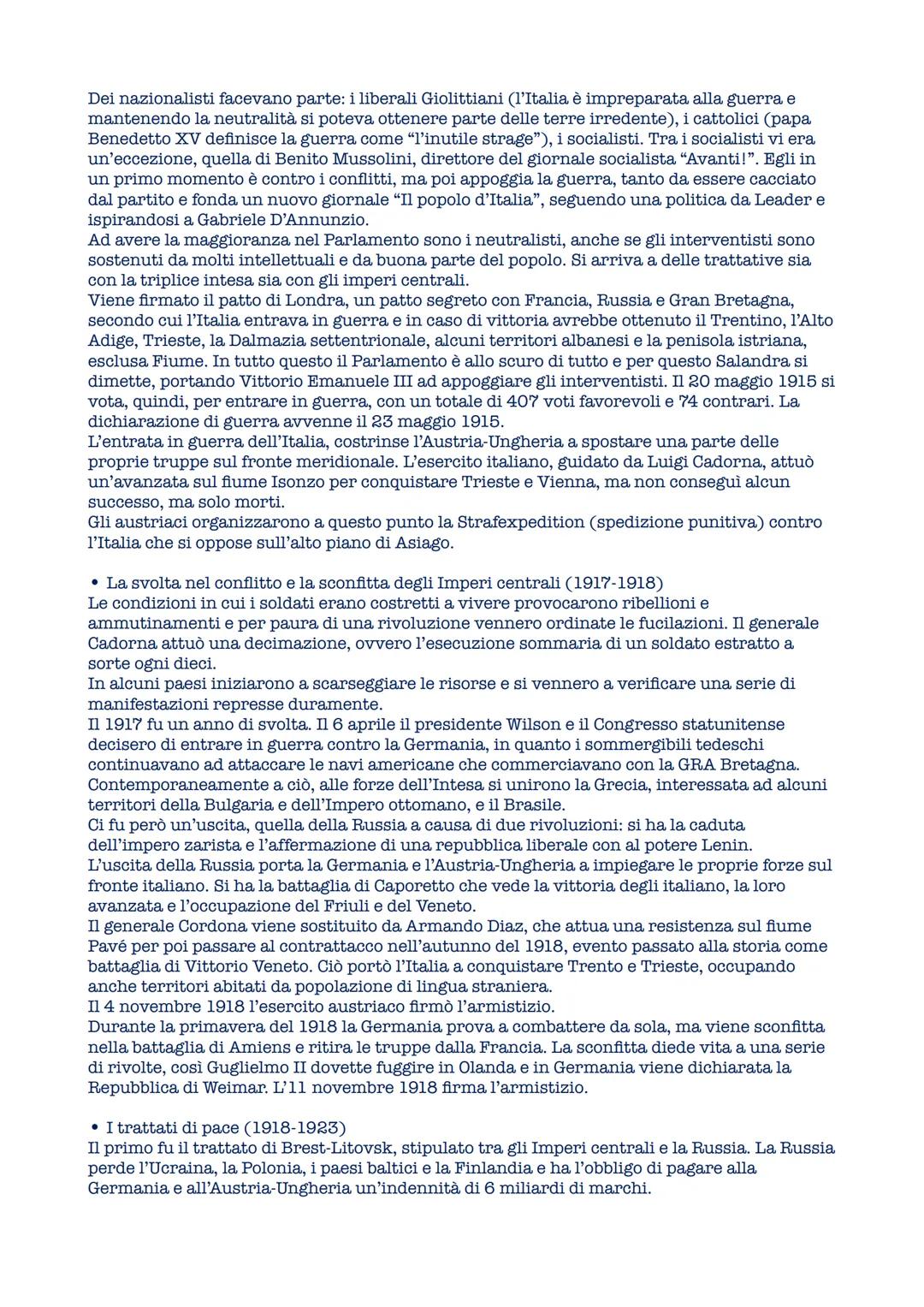La Prima guerra mondiale
โข L'Europa alla vigilia della guerra
All'inizio del XX secolo, tra le potenze europee vi erano numerosi motivi di d