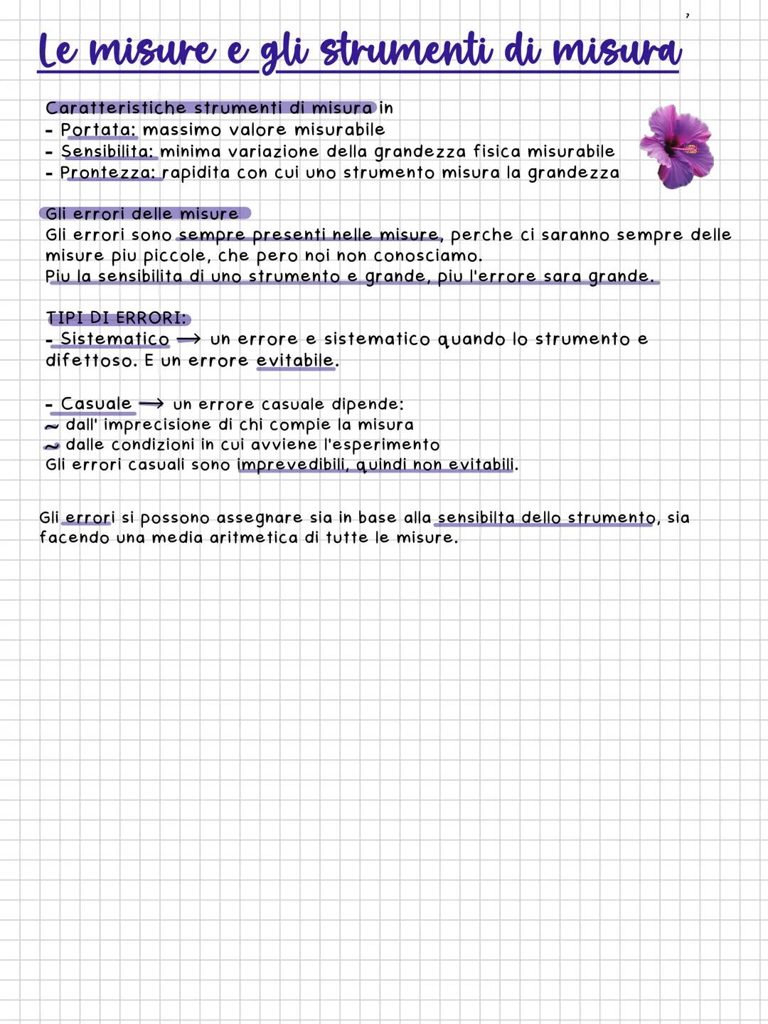 # Le misure e gli strumenti di misura
Caratteristiche strumenti di misura in
- Portata: massimo valore misurabile
- Sensibilita: minima var
