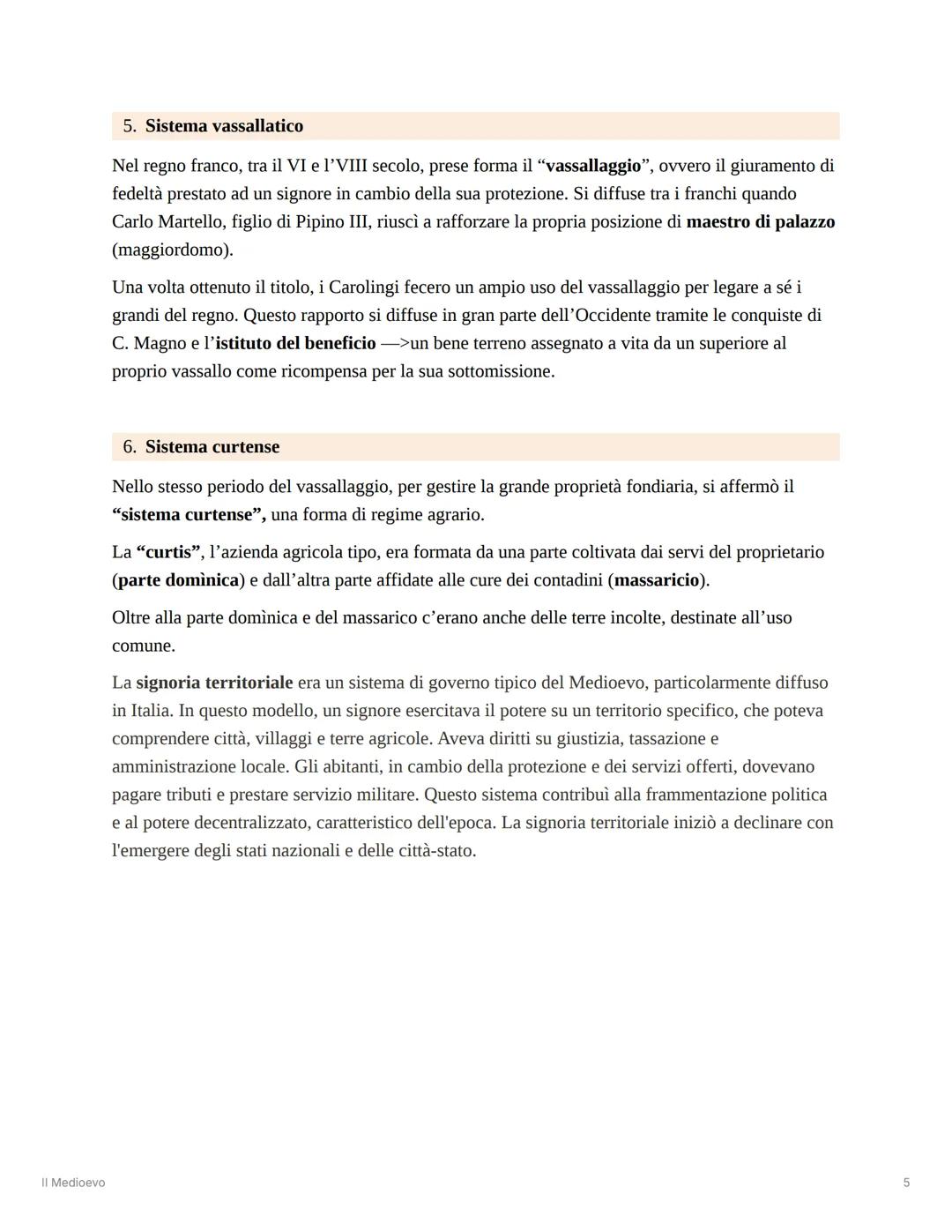 Il Medioevo
Il Medioevo
Il Medioevo inizia con la caduta dell'Impero Romano d'Occidente nel 476 d.C. e finisce con la
scoperta dell'America