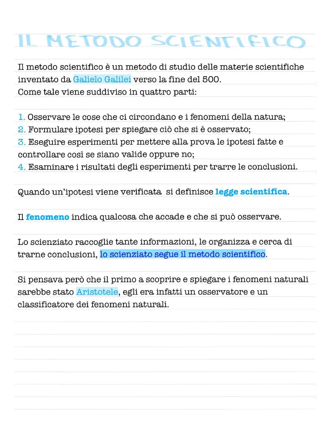il metodo scientifico