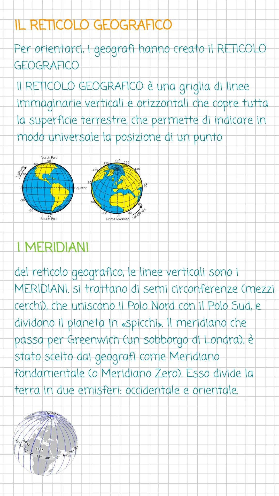 Le Coordinate Geografiche: Meridiani e Paralleli, Longitudine e Latitudine