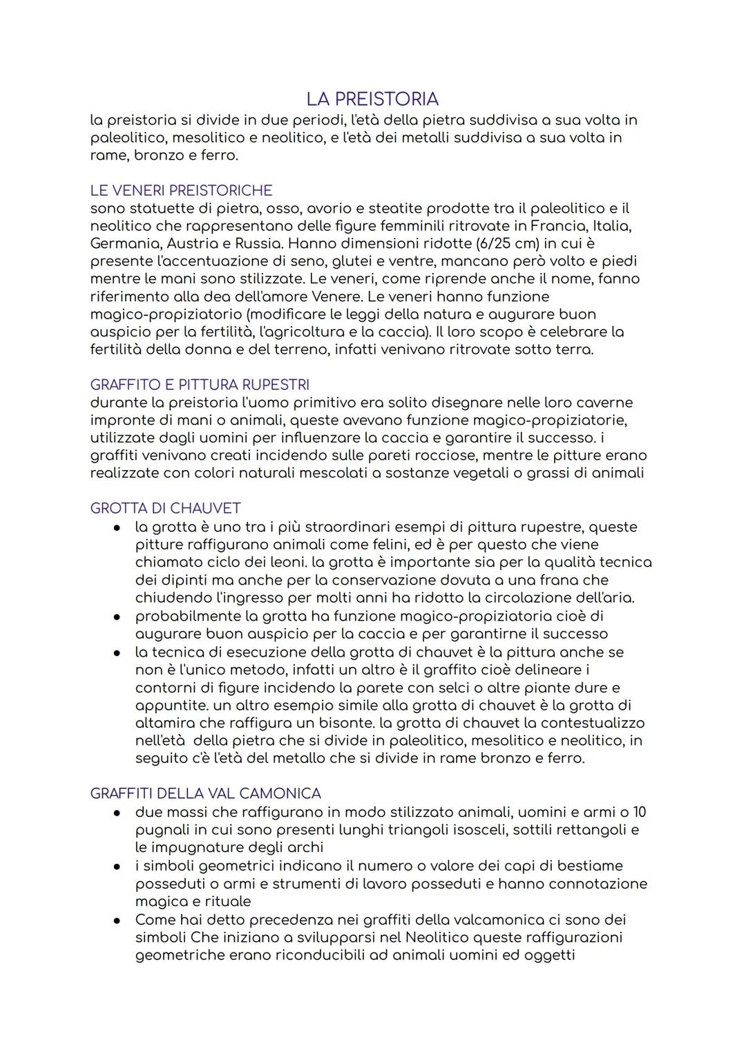 # LA PREISTORIA
la preistoria si divide in due periodi, l'età della pietra suddivisa a sua volta in
paleolitico, mesolitico e neolitico, e