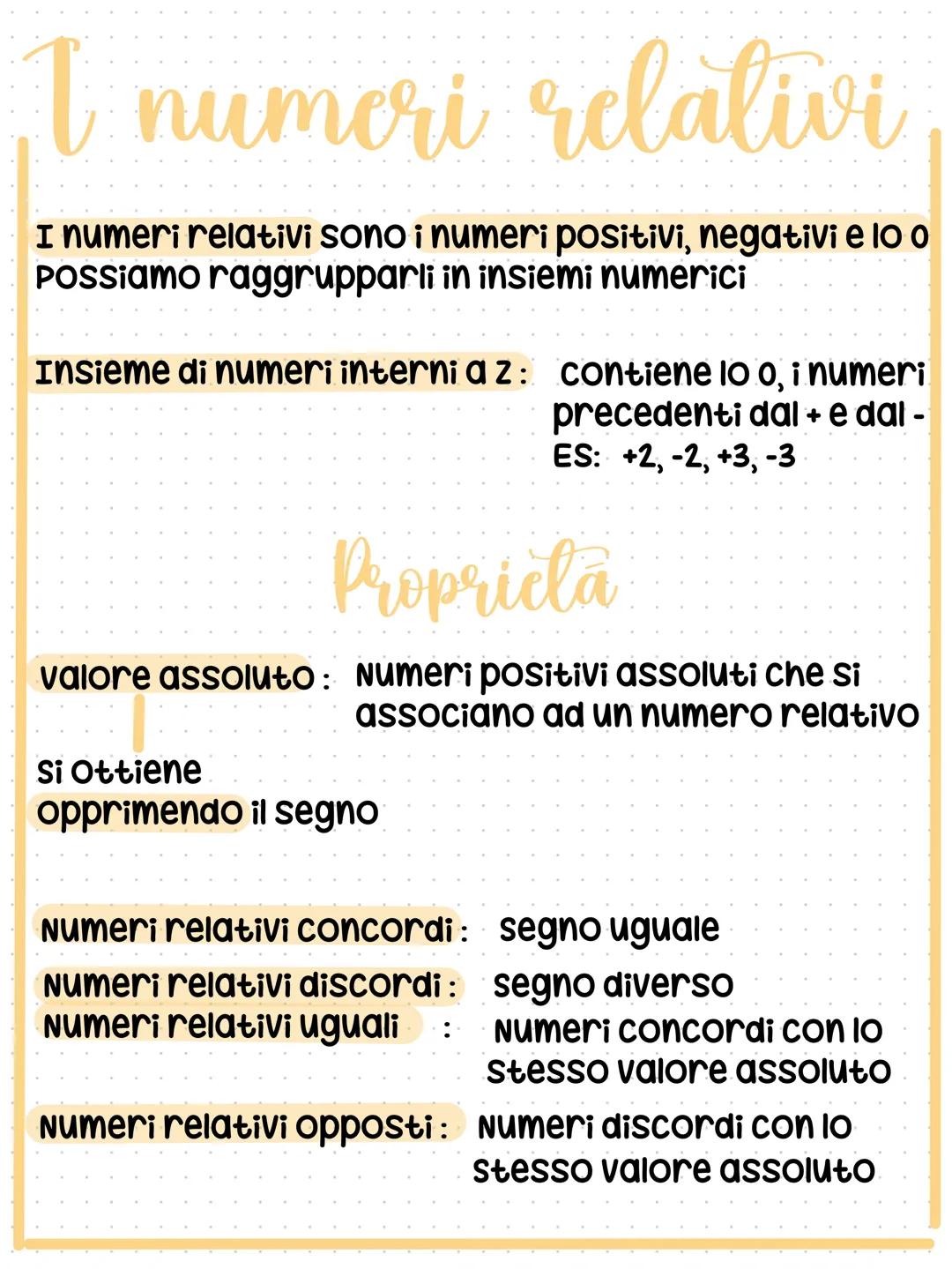# I numeri relativi
I numeri relativi sono i numeri positivi, negativi e lo 0
Possiamo raggrupparli in insiemi numerici
Insieme di numeri