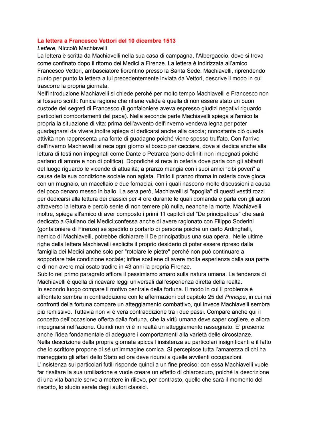 # La lettera a Francesco Vettori del 10 dicembre 1513
Lettere, Niccolò Machiavelli
La lettera è scritta da Machiavelli nella sua casa di ca