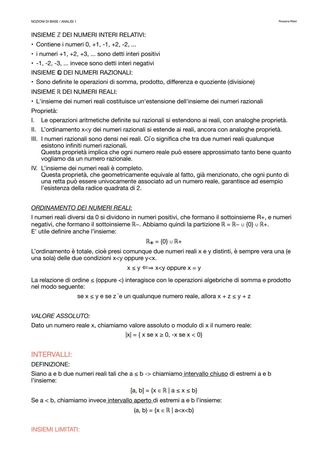NOZIONI DI BASE/ANALISI 1
INSIEMI:
Simbologia e definizioni:
• Gli insiemi si indicano prevalentemente con lettere maiuscole: X, Y, ...
•
gl