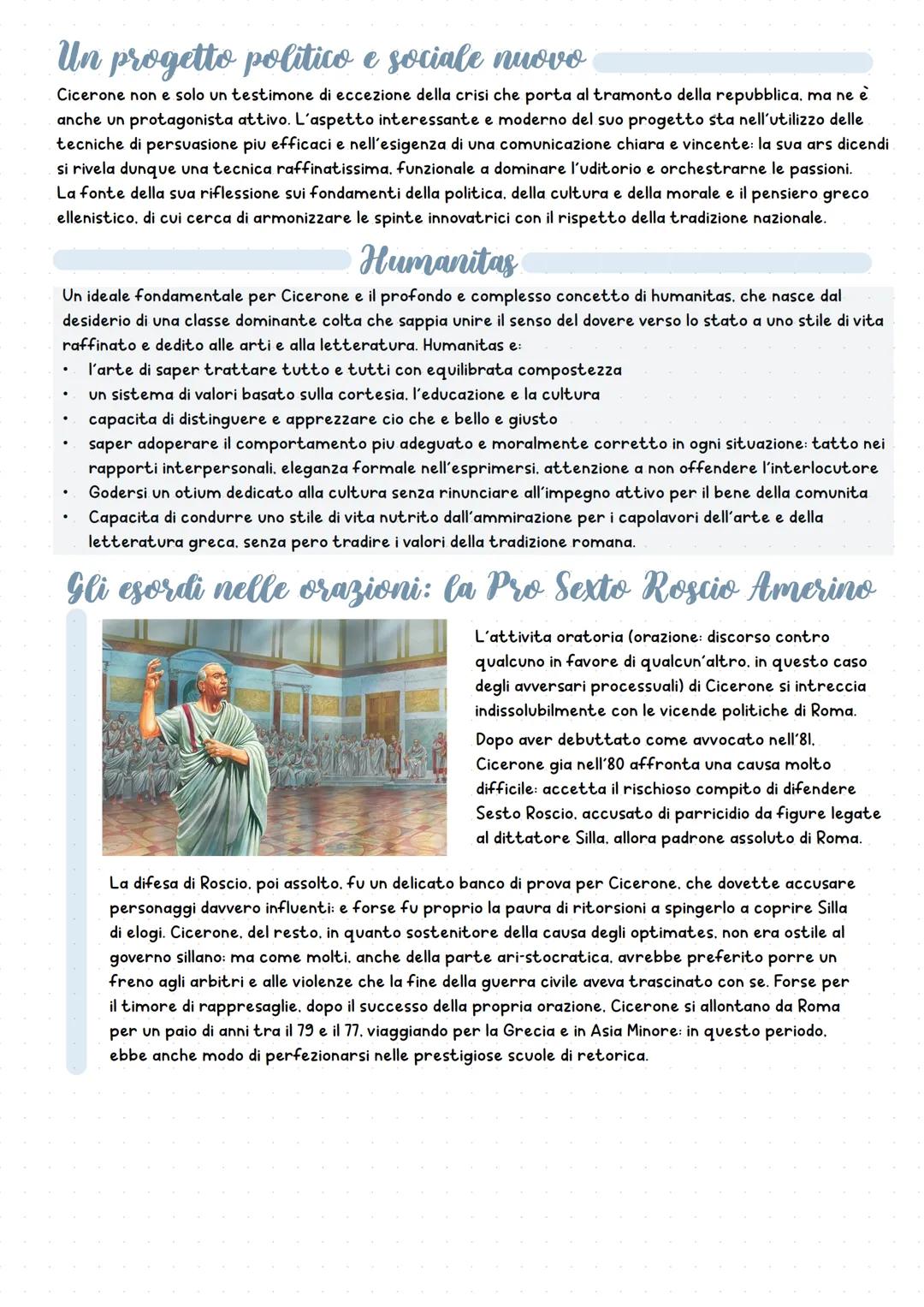 Cicerone
Cicerone fu uno dei massimi protagonisti delle vicende storiche,
politiche e culturali della Roma del I secolo a.C. La sua instanca