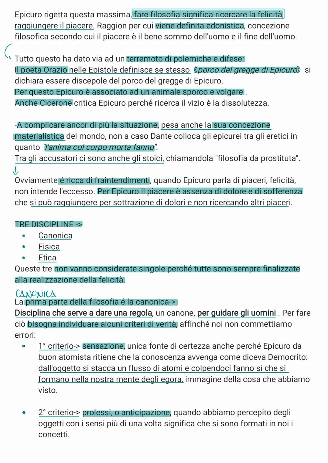 # Epicuro
-> Epicuro é il fondatore dell'epicureismo. Nacque a Samo nel 341 a.C. entrambi i
genitori erano ateniesi, il padre era un maestr