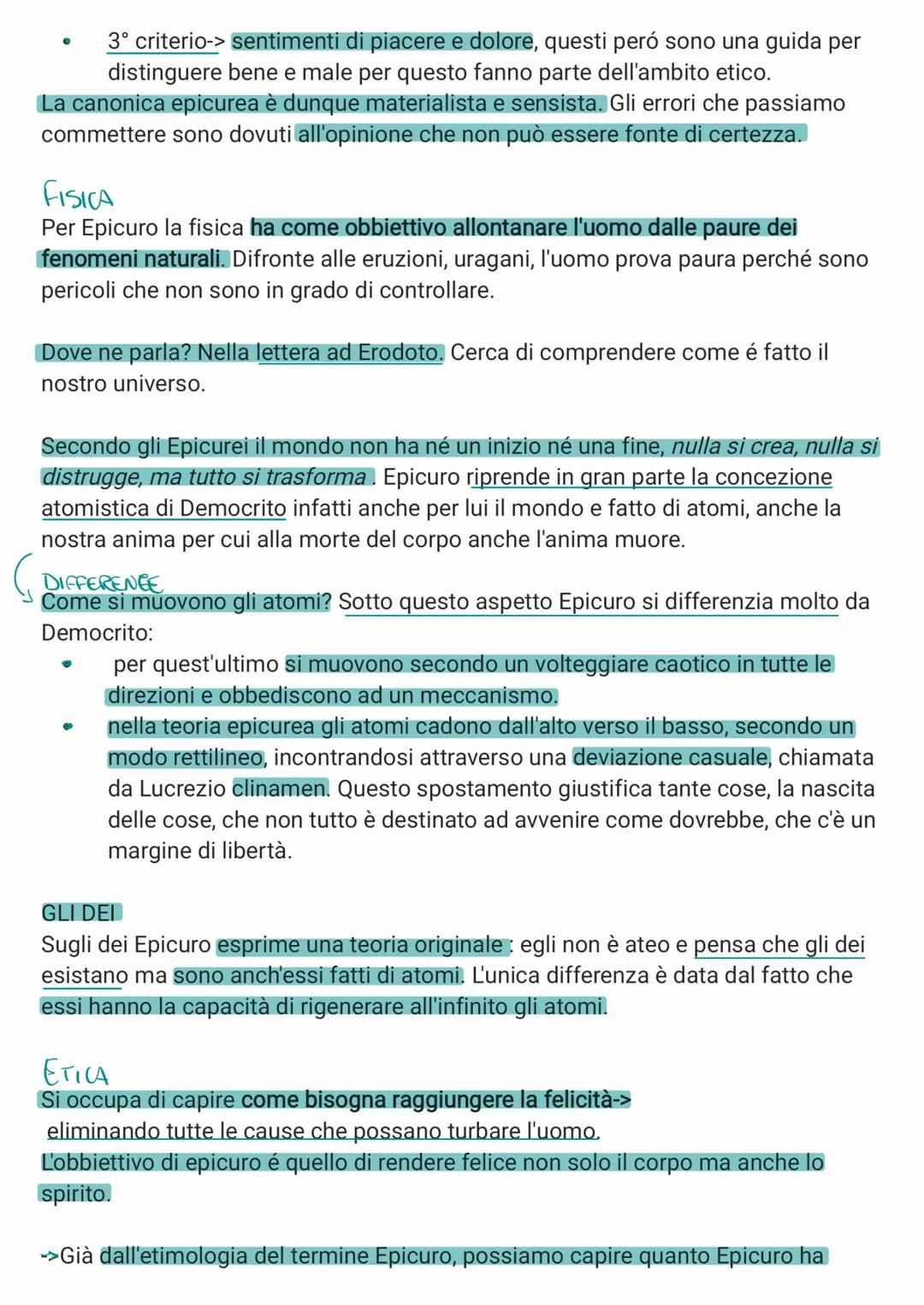# Epicuro
-> Epicuro é il fondatore dell'epicureismo. Nacque a Samo nel 341 a.C. entrambi i
genitori erano ateniesi, il padre era un maestr