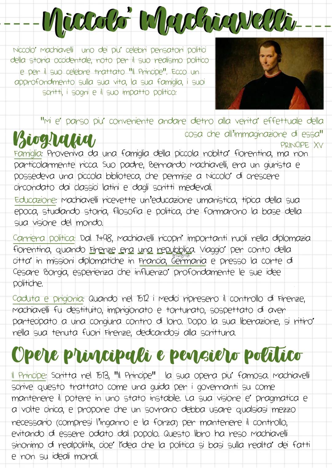 --- Niccolo Machiavelli---
Niccolo Machiavelli uno dei piu' celebri pensatori politici
della storia occidentale, noto per il suo realismo p