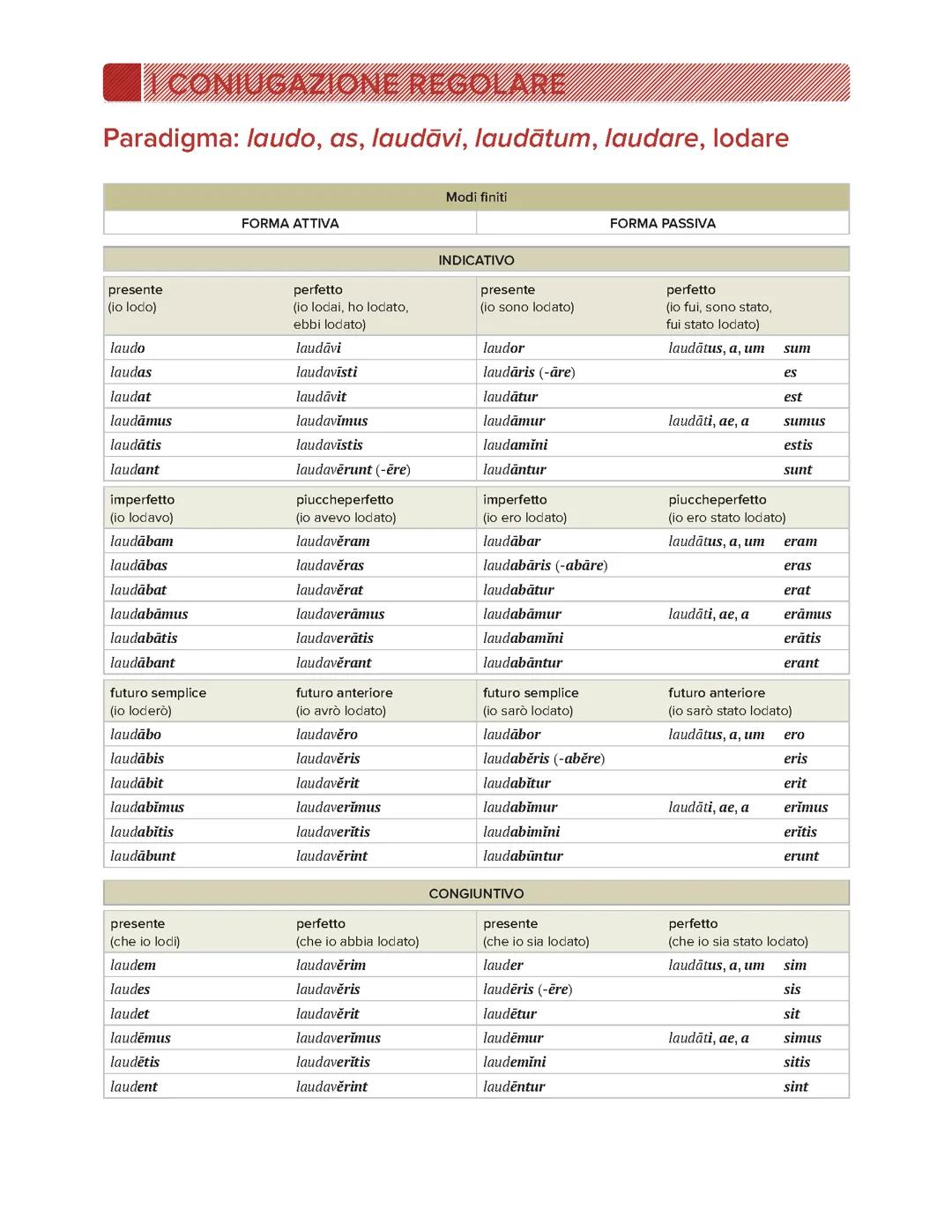 Coniugazioni e verbi