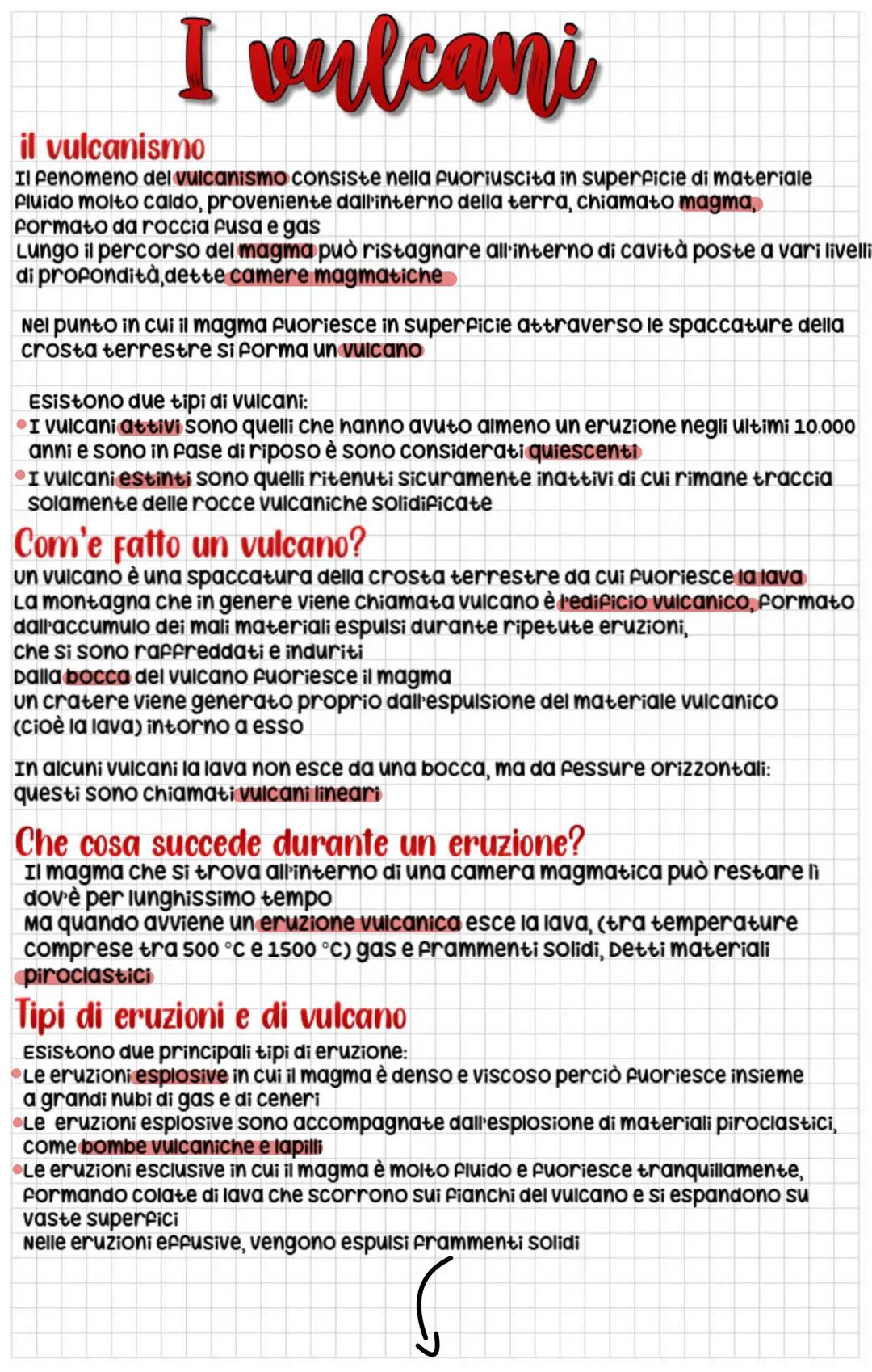 # I vulcani
il vulcanismo
Il fenomeno del vulcanismo consiste nella fuoriuscita in superficie di materiale
Fluido molto caldo, proveniente