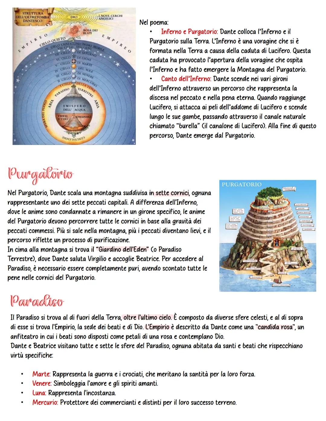 "La divera conuclid" di Dante Alighieri
La Divina Commedia racconta il viaggio di Dante attraverso i tre
regni dell'aldilà: Inferno, Purgato