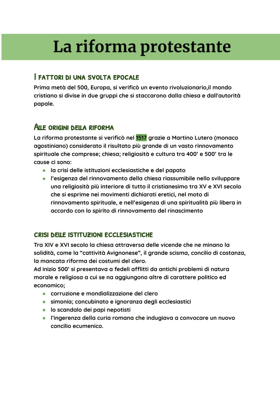# La riforma protestante
## I FATTORI DI UNA SVOLTA EPOCALE
Prima metà del 500, Europa, si verificò un evento rivoluzionario, il mondo
cri