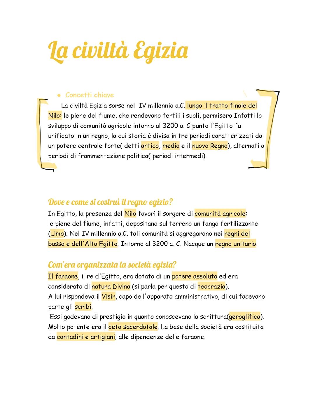 La civiltà Egizia