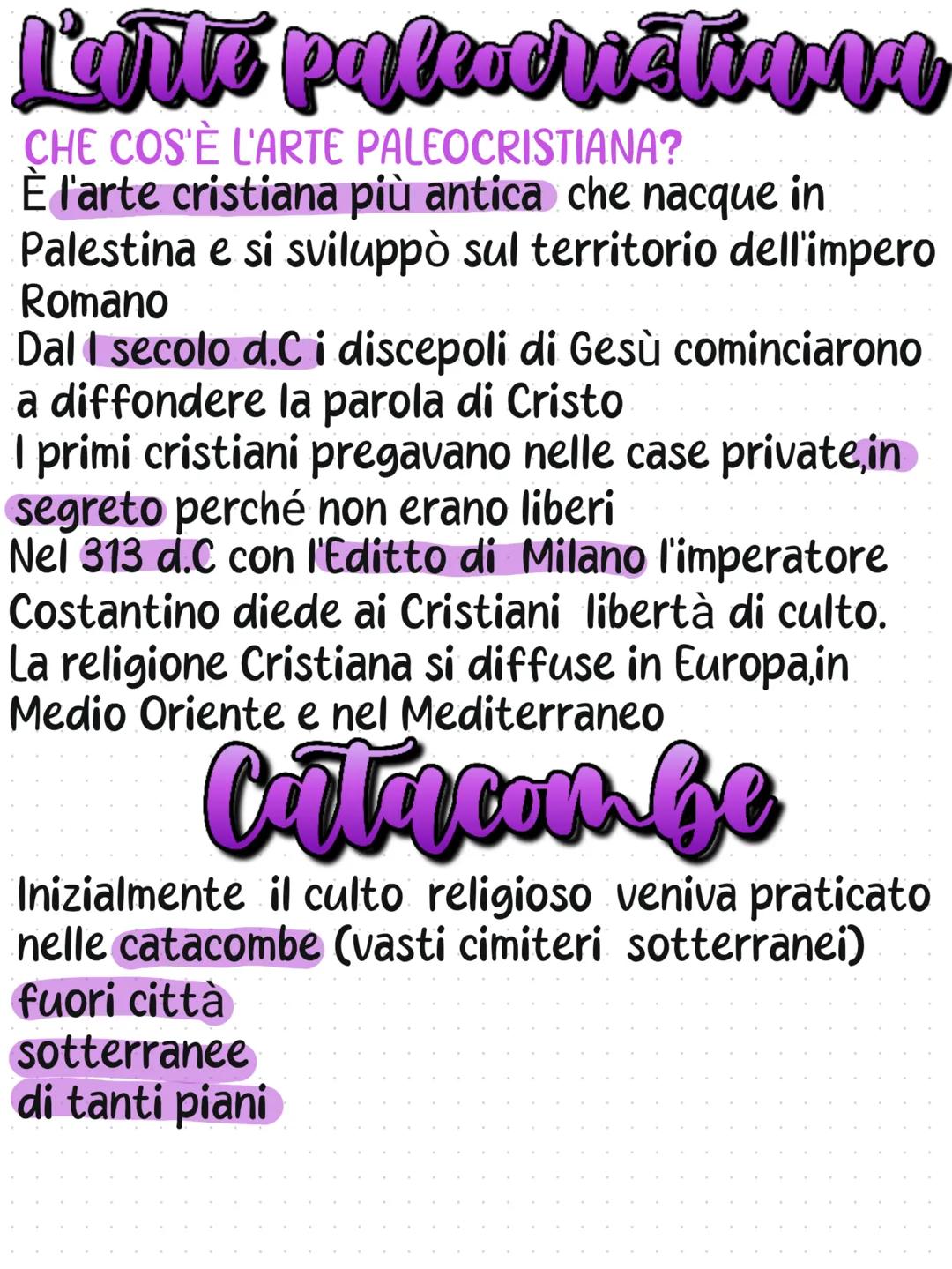 # L'arte paleocristiana
CHE COS'È L'ARTE PALEOCRISTIANA?
È l'arte cristiana più antica che nacque in
Palestina e si sviluppò sul territori