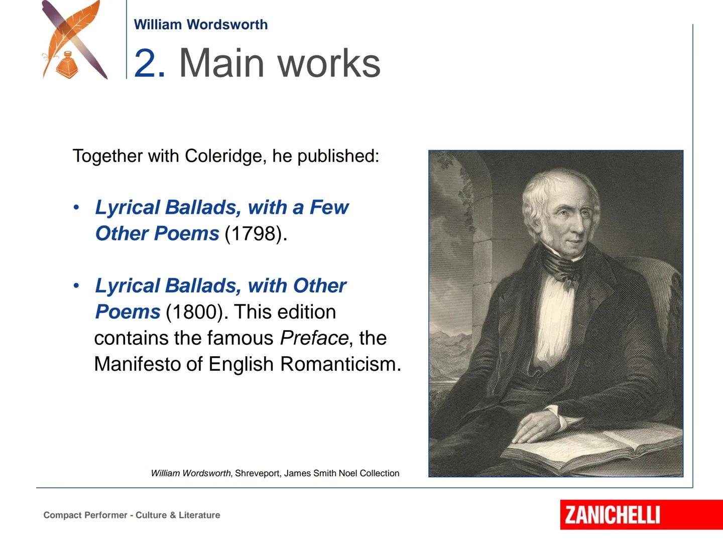 Benjamin Robert Haydon, William Wordsworth, 1842, London, National Portrait Gallery.
William Wordsworth (1770-1850)
Compact Performer - Cu