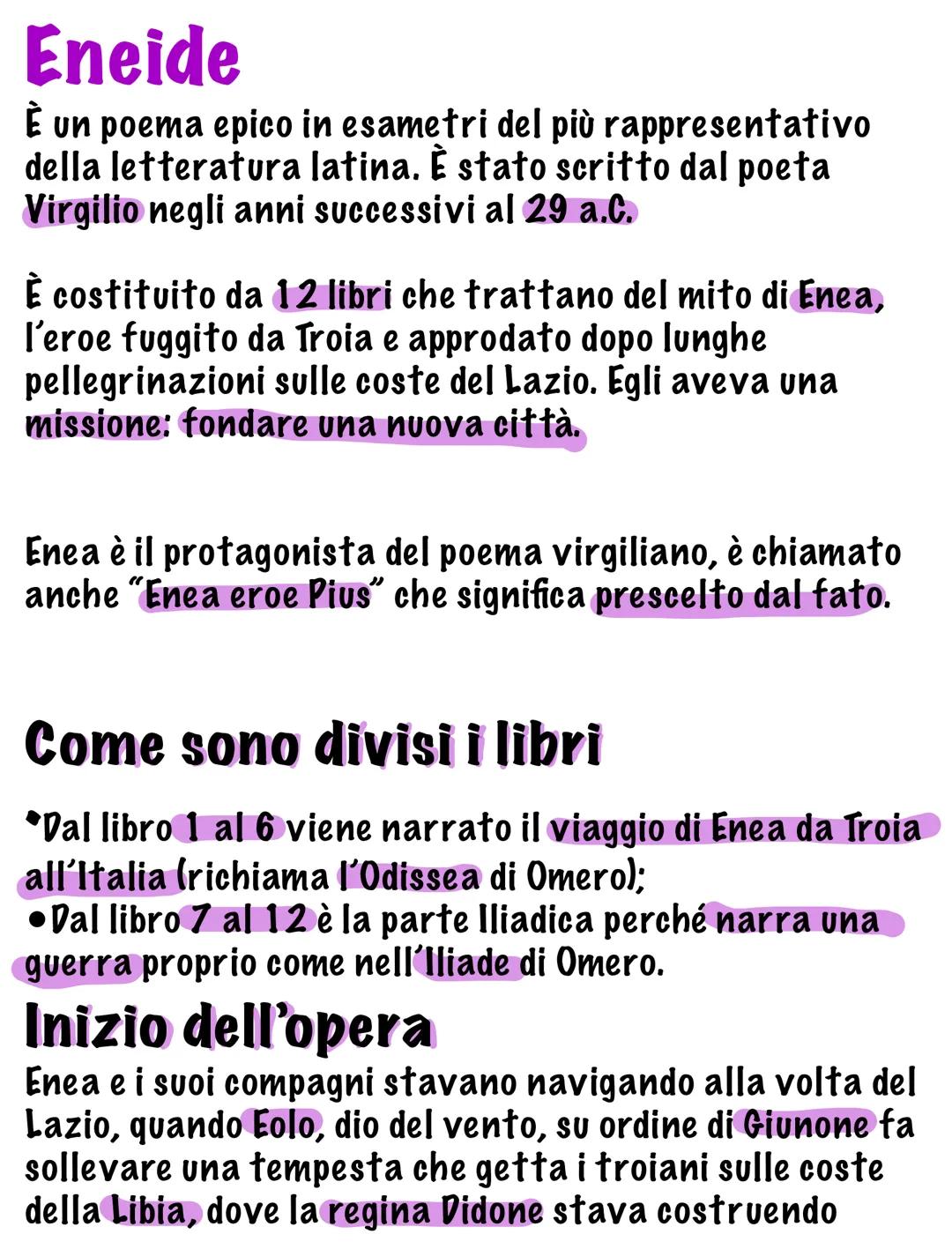 # Eneide
È un poema epico in esametri del più rappresentativo
della letteratura latina. È stato scritto dal poeta
Virgilio negli anni succe